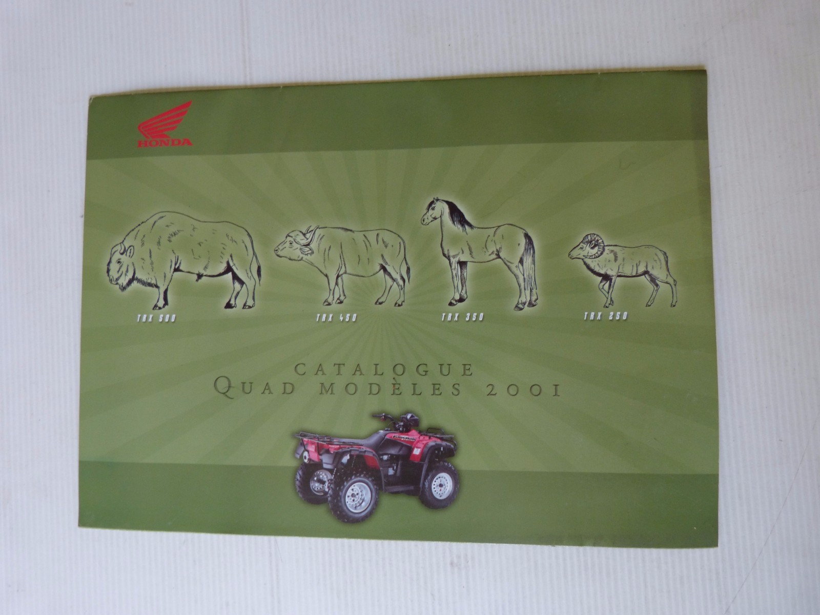 Motorcycle Catalog Brochure: Honda Quad Models 2001
