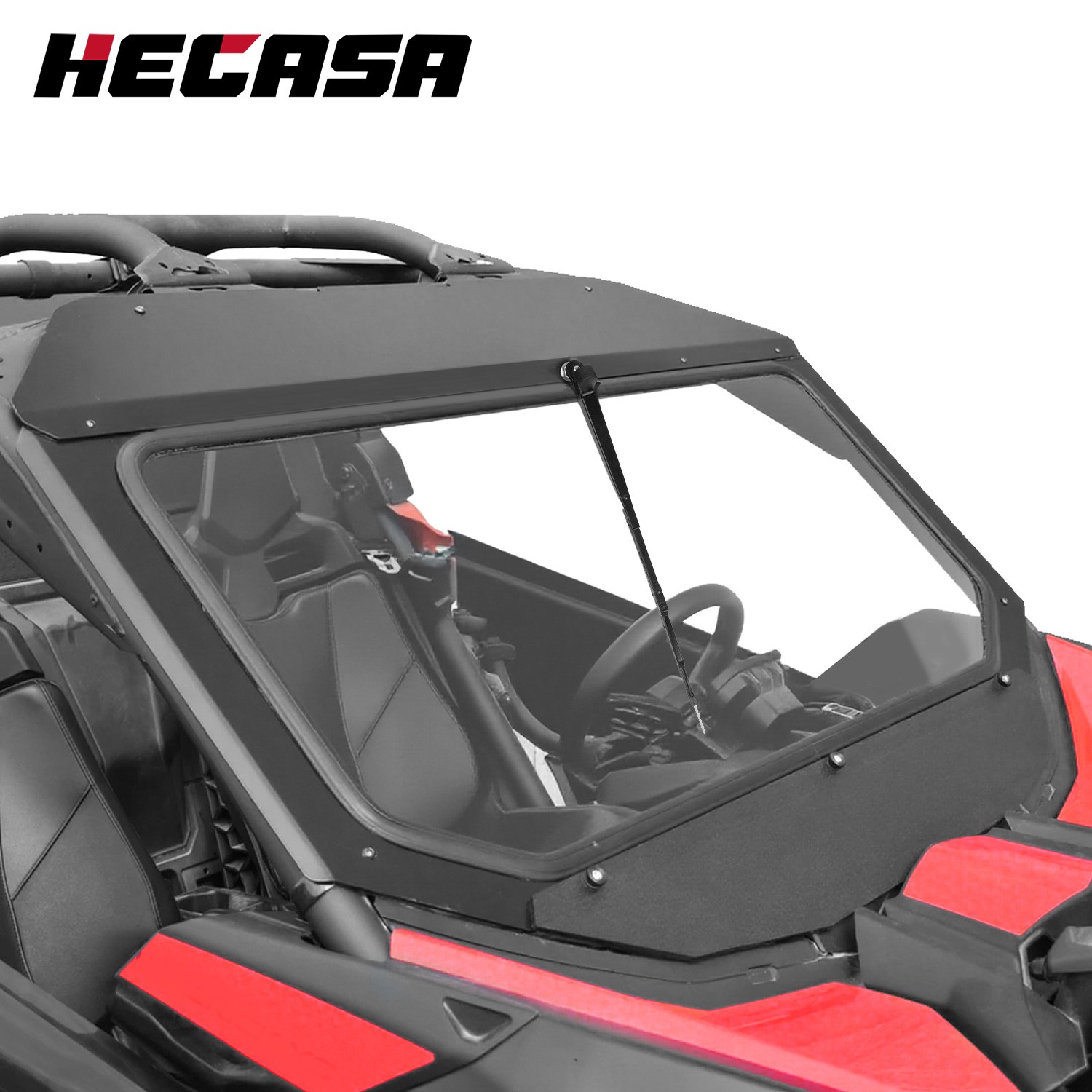 Front Glass Windshield w/ Wiper For  2017+ Can-Am Maverick X3 DS/RC ATV/UTV