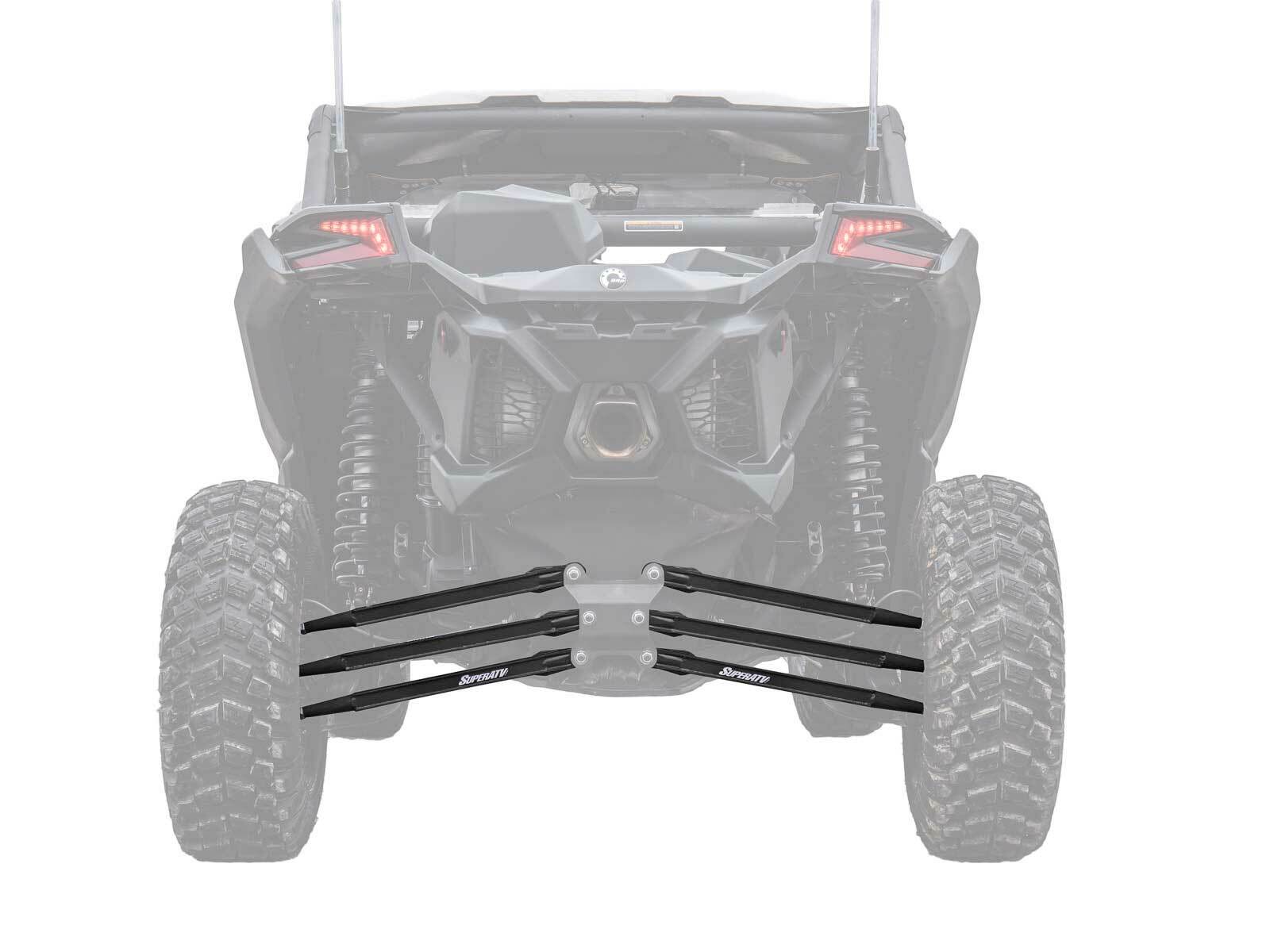 SuperATV Boxed Rear Radius Arms for Can-Am Maverick X3 (64″ Body) – Black