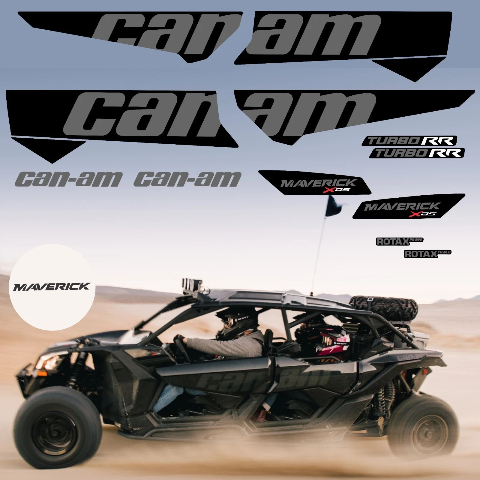 UTV Graphics Decals Stickers for Can-Am Maverick XDS – Turbo RR – 4UP