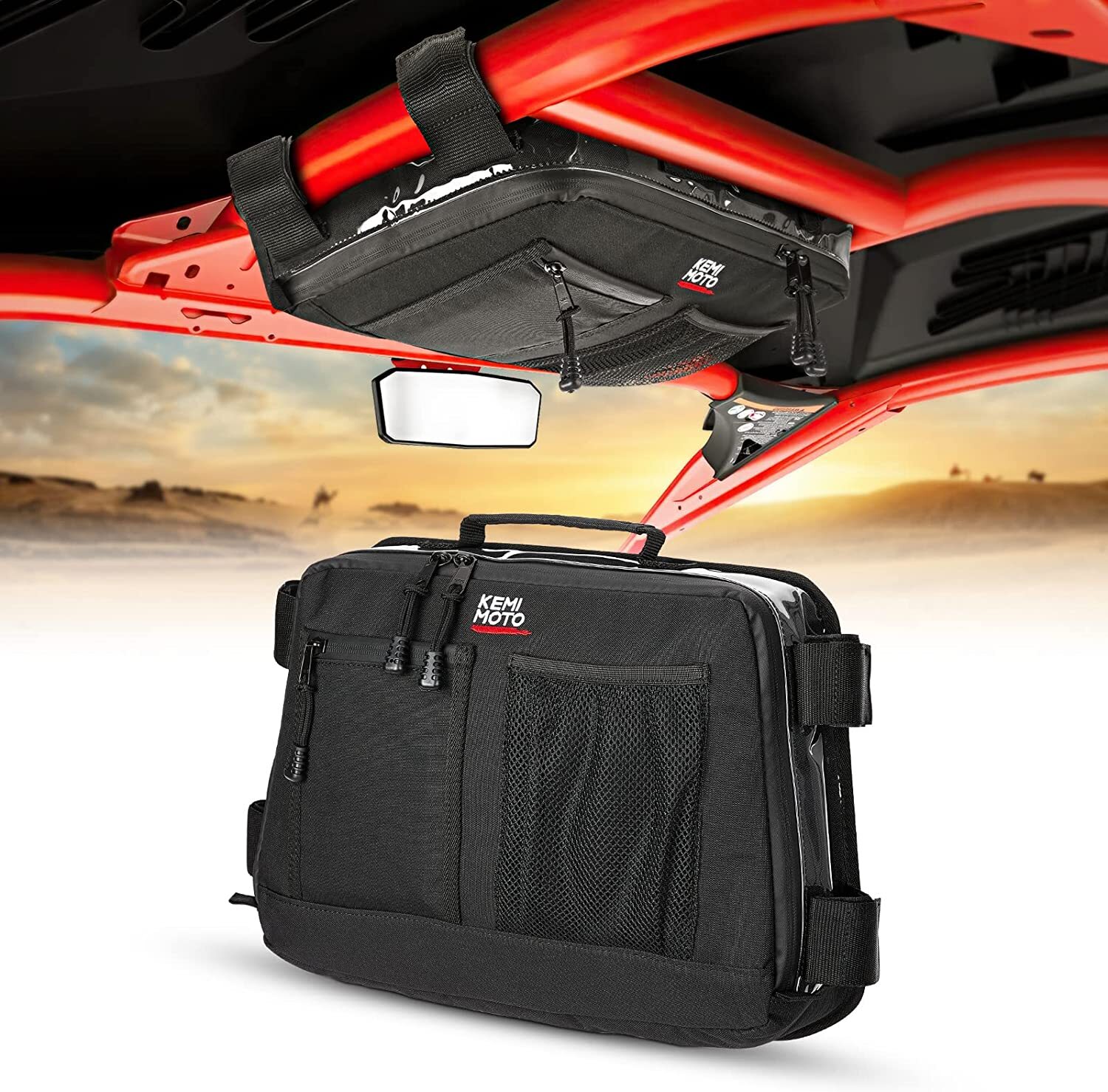 KEMIMOTO UTV X3 Overhead Roof Storage Bag For Can Am Maverick X3 MAX 2017-2025