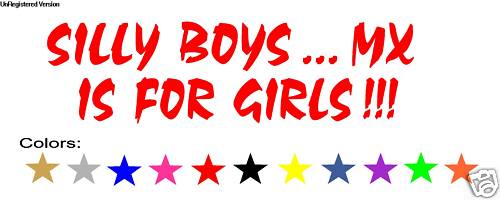 Silly Boys…MX is for Girls Honda Quad ATV Supercross Kawasaki Pink Racing Bike