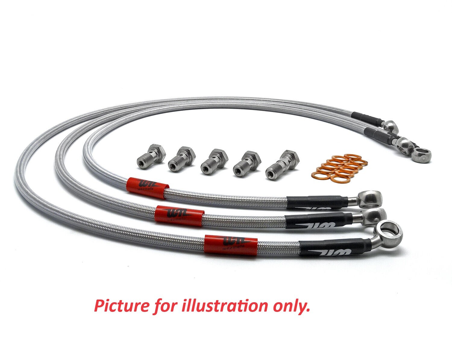 Honda Quad : TRX450 (2004-2006) Wezmoto Standard Front Stainless Brake Lines
