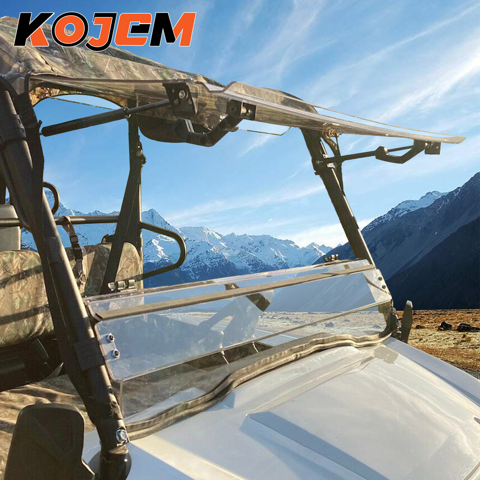 For 2015+ Kawasaki Mule Pro FXT FX DX 2-in-1 Flip Windshield Scratch Resistant