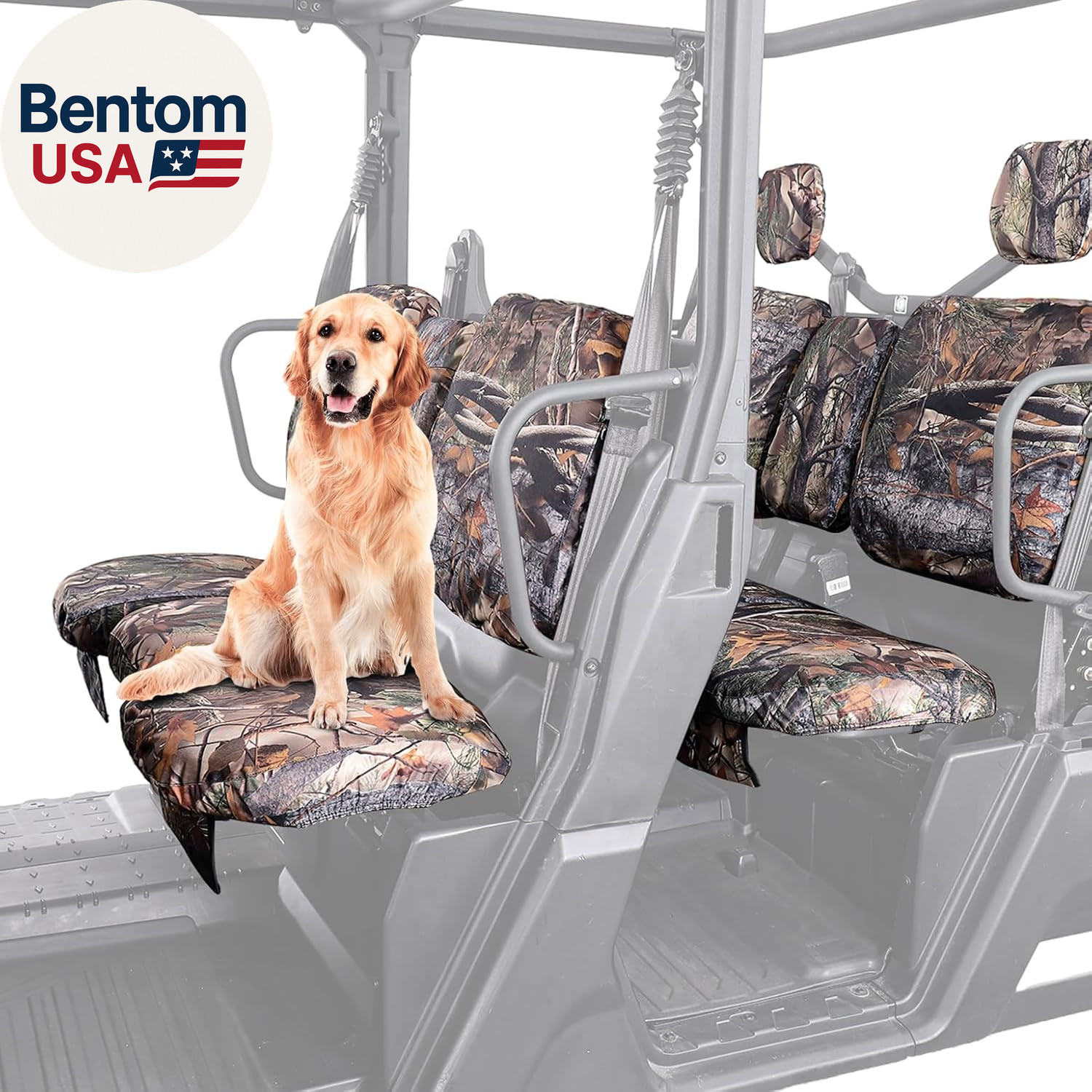 UTV Seat Covers Camo, Waterproof Repellent Compatible with Can Am Defender Max F