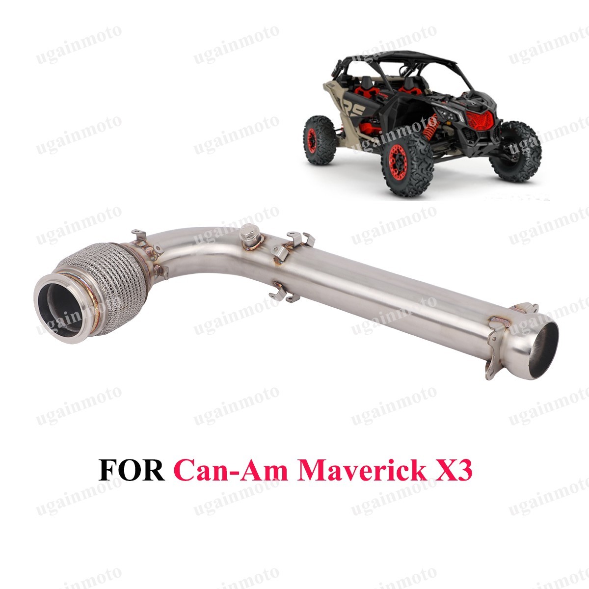 Slip On For Can-Am Maverick X3 Max Turbo 17-23 ATV UTV Exhaust Middle Pipe