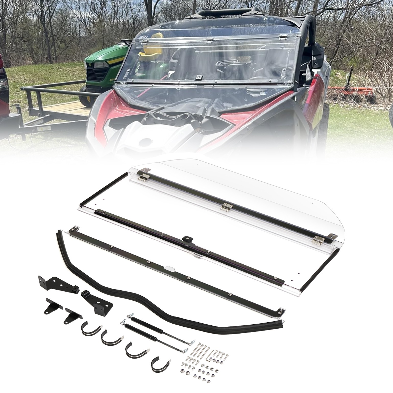 Flip Windshield Scratch Resistant For 2017-26 Can Am Maverick X3/ MAX R RR Turbo