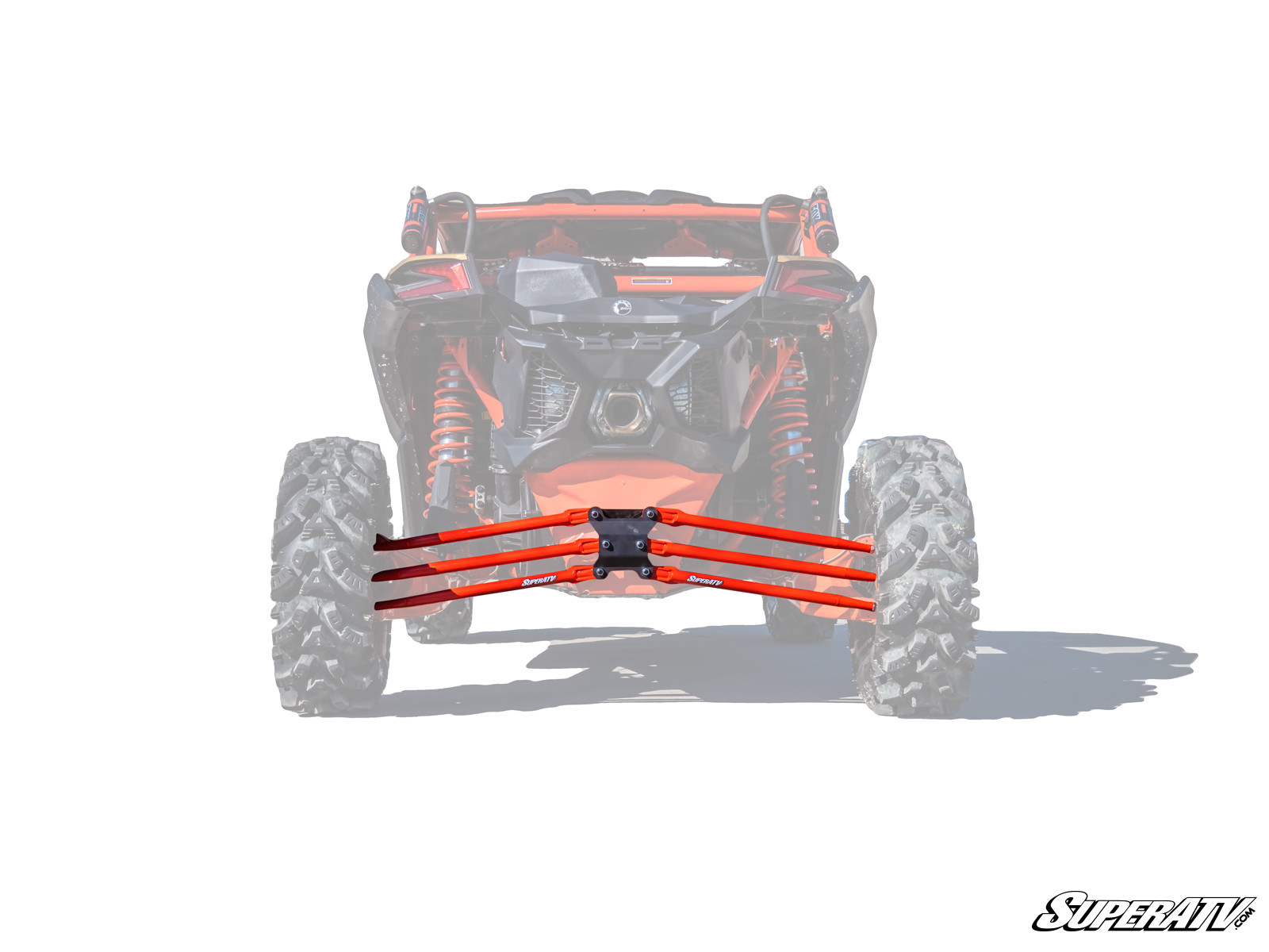 SuperATV Tubed Rear Radius Arms for Can-Am Maverick X3 (72″ Body) – Red
