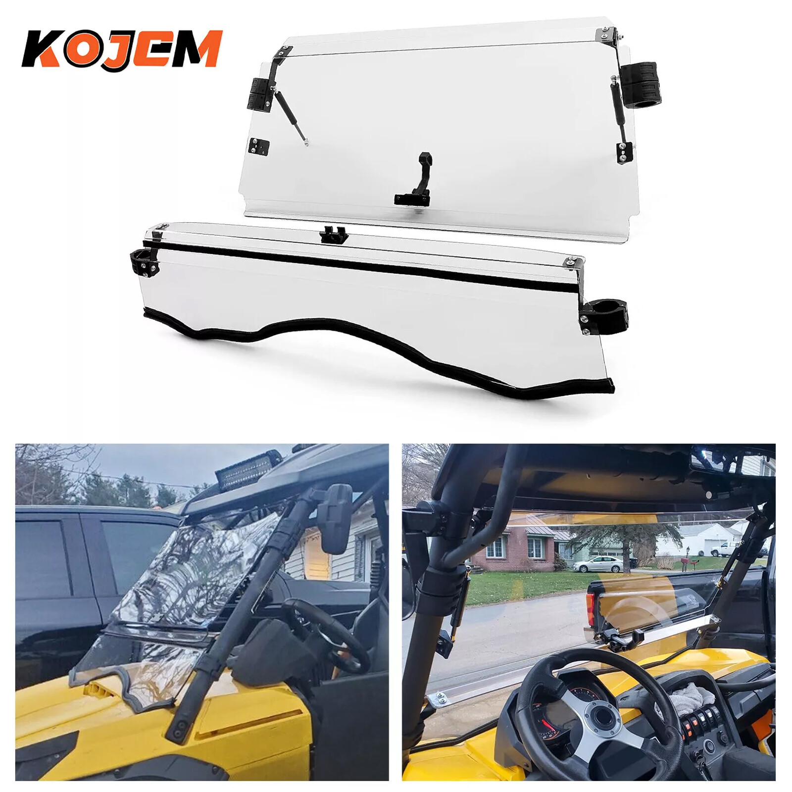 For Can-Am Scratch Resistant Full Flip Windshield 11-20 Commander 800/1000/Max
