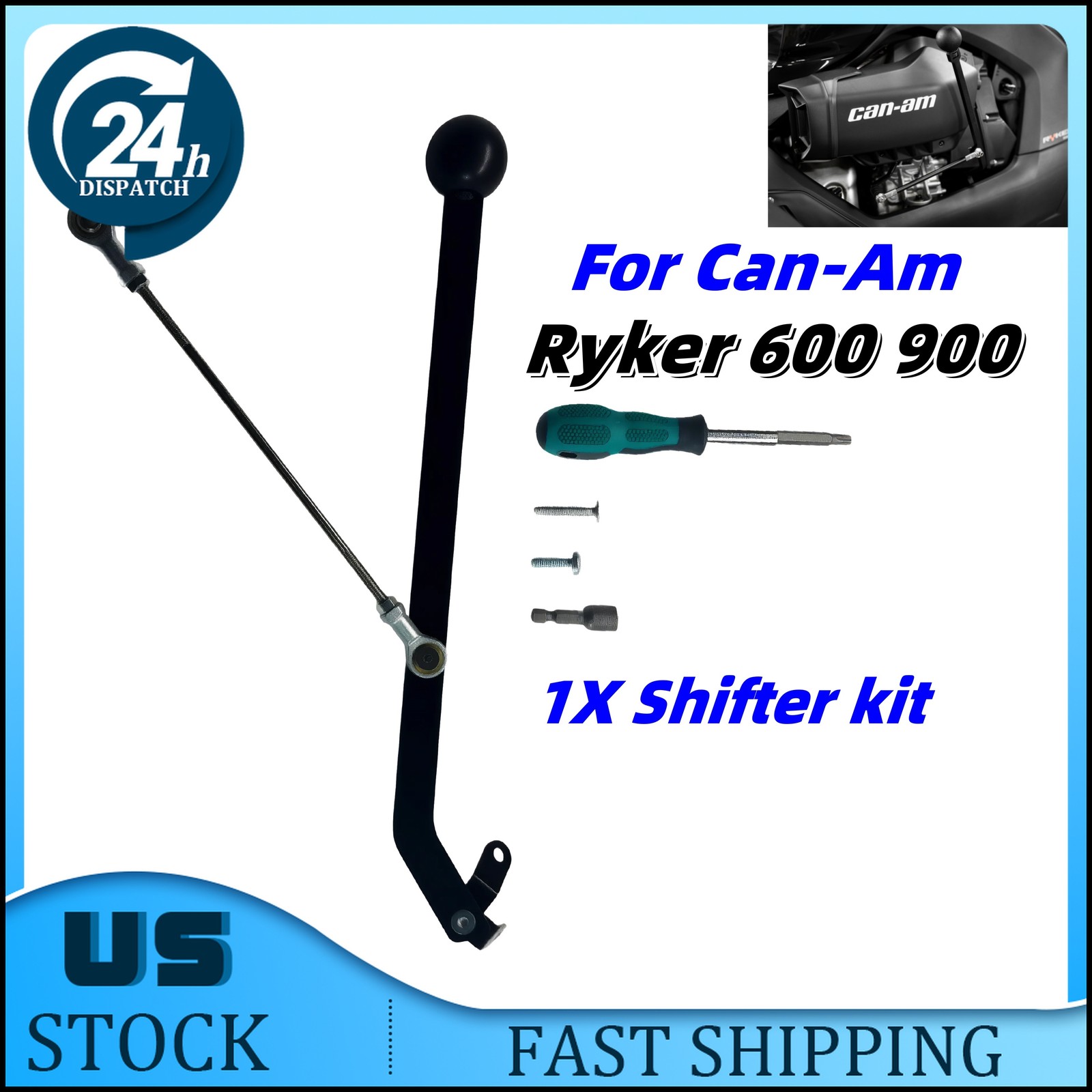 Black For The Can Am Ryker Forward/Reverse Shifter Conversion Kit