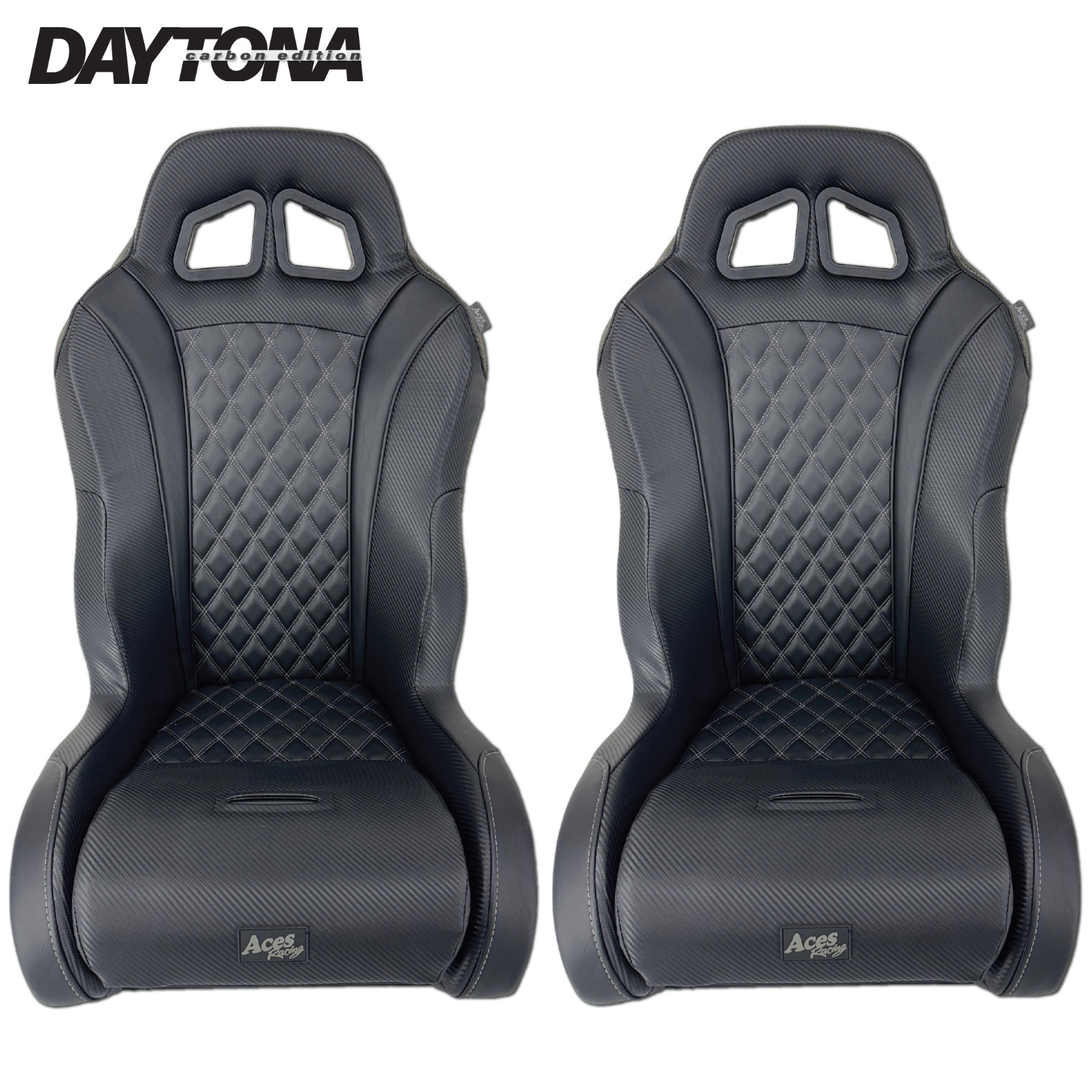 Set of 2 – Black Carbon Fiber Can Am X3 Suspension Seats