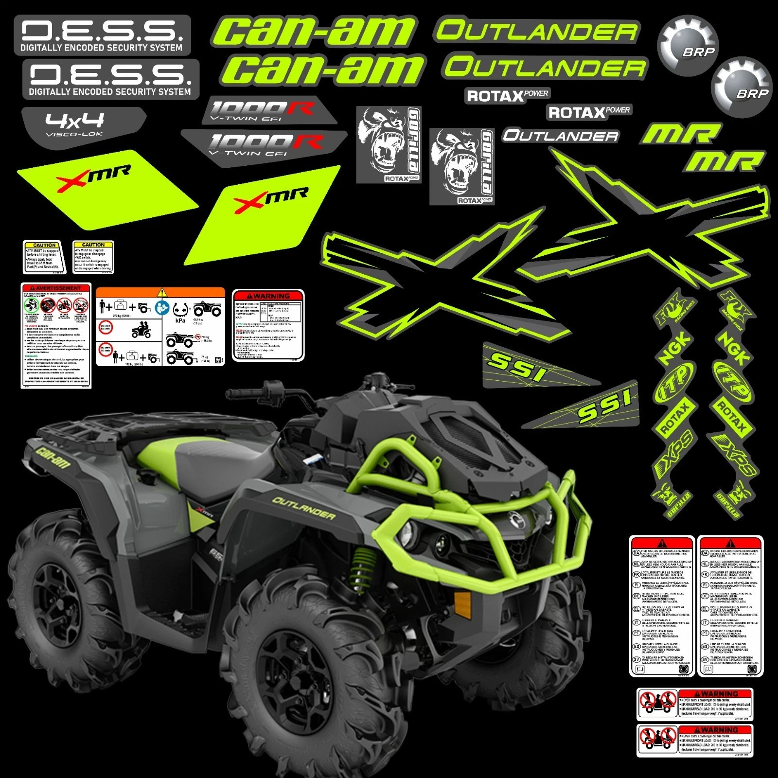 ATV Graphics Decals Stickers For Can-am Outlander XMR 1000R