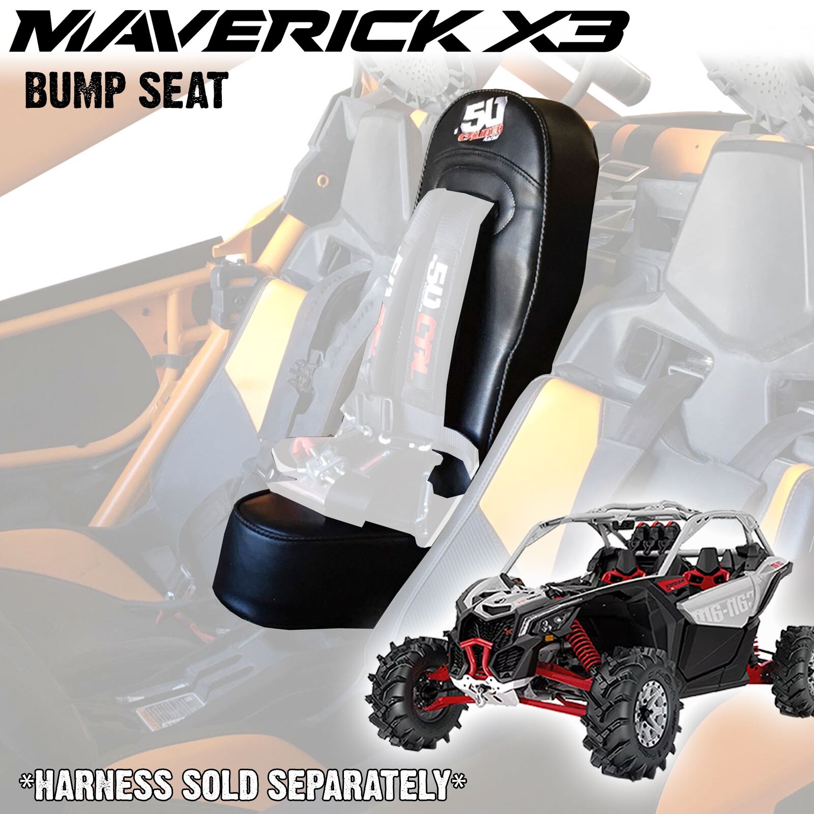 Can-Am Maverick X3 3rd Middle Bump Seat Easy Bolt-in 2 & 4 Seat XDS XRS XMR