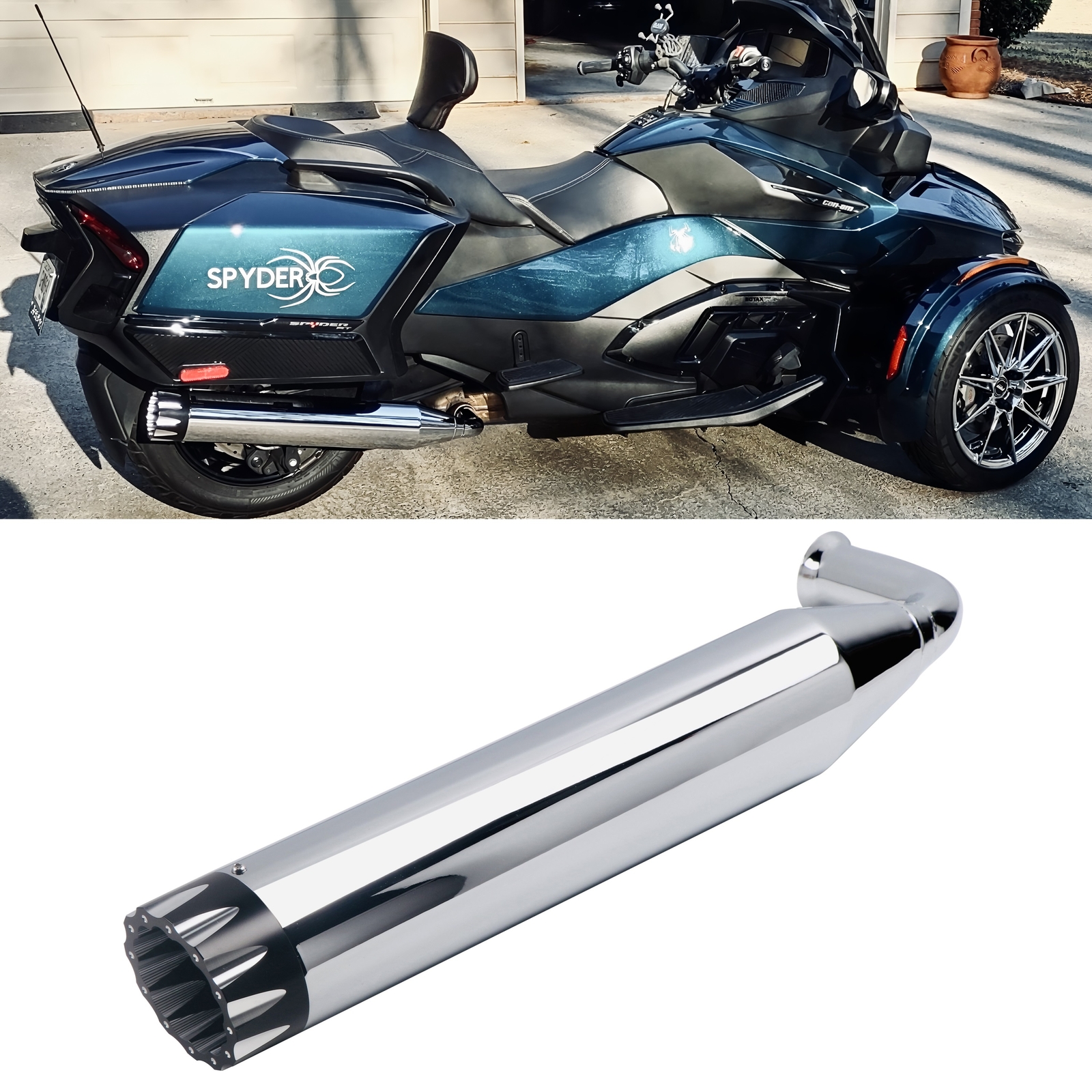Nice Rumble Tone Chrome Exhaust Pipe for Can-Am 2014-2025 Spyder RT & F3 Limited