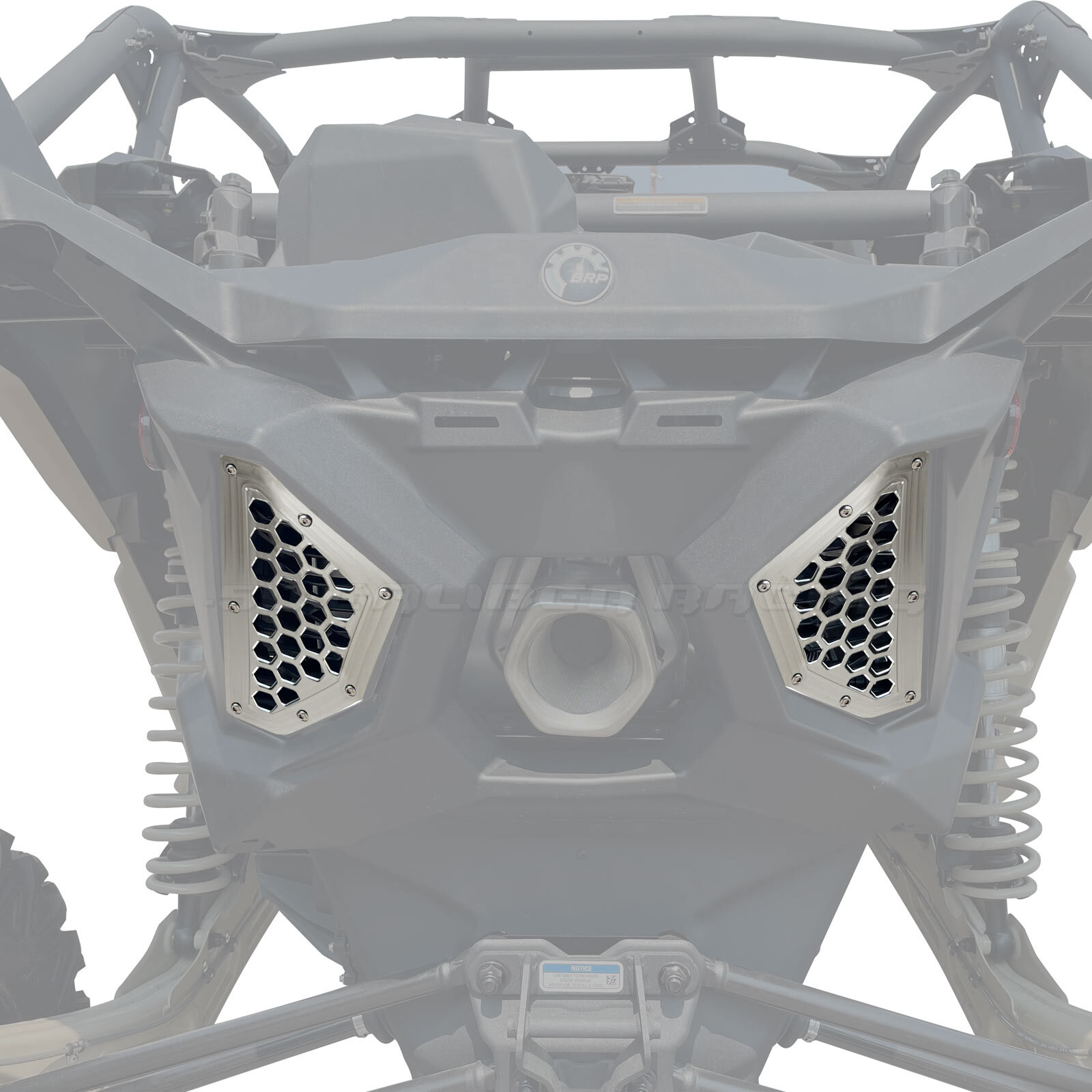 CAN-AM X3 Custom CNC Billet Aluminum Rear Grille Bezels USA Made Raw Silver