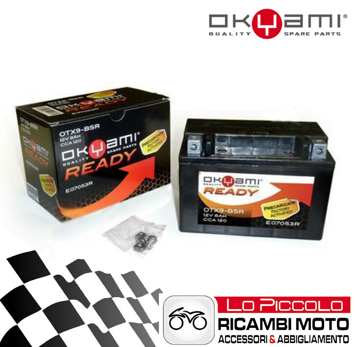 Benelli TRK 502 X 500 2018 2019 BATTERIA MOTO OKYAMI AGM YTX9-BS PRECARICATA