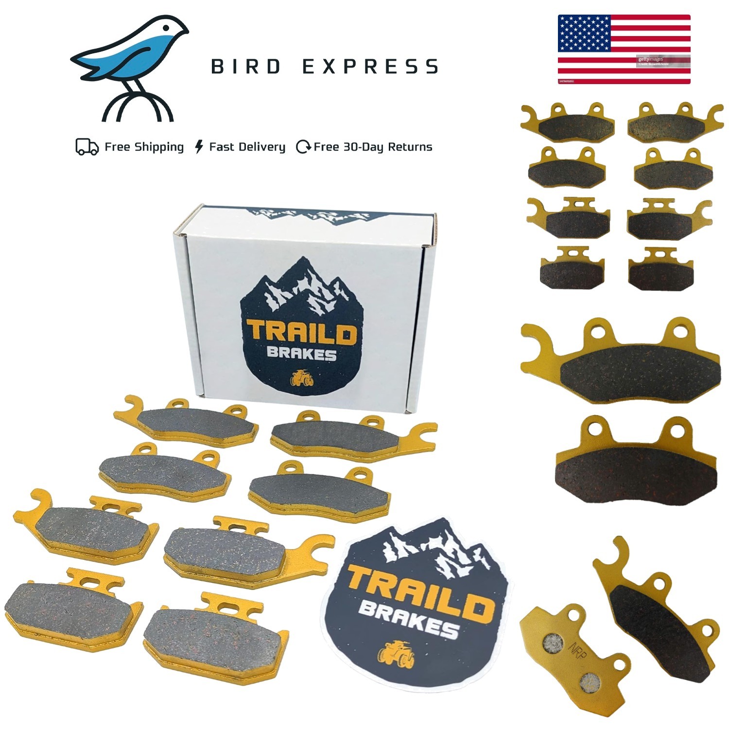 Can Am Maverick Ceramic Brake Pad Set 2013, 2014, 2015, 2016, 2017, 2018 Front &