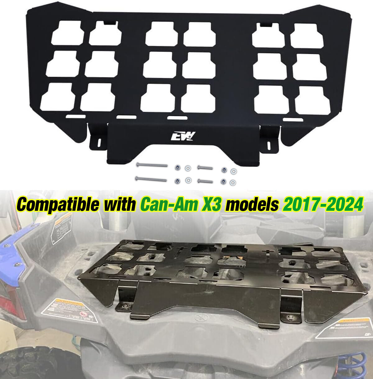 Packout Mount Compatible with Milwaukee for Can-Am Maverick X3 2017-2024 Steel