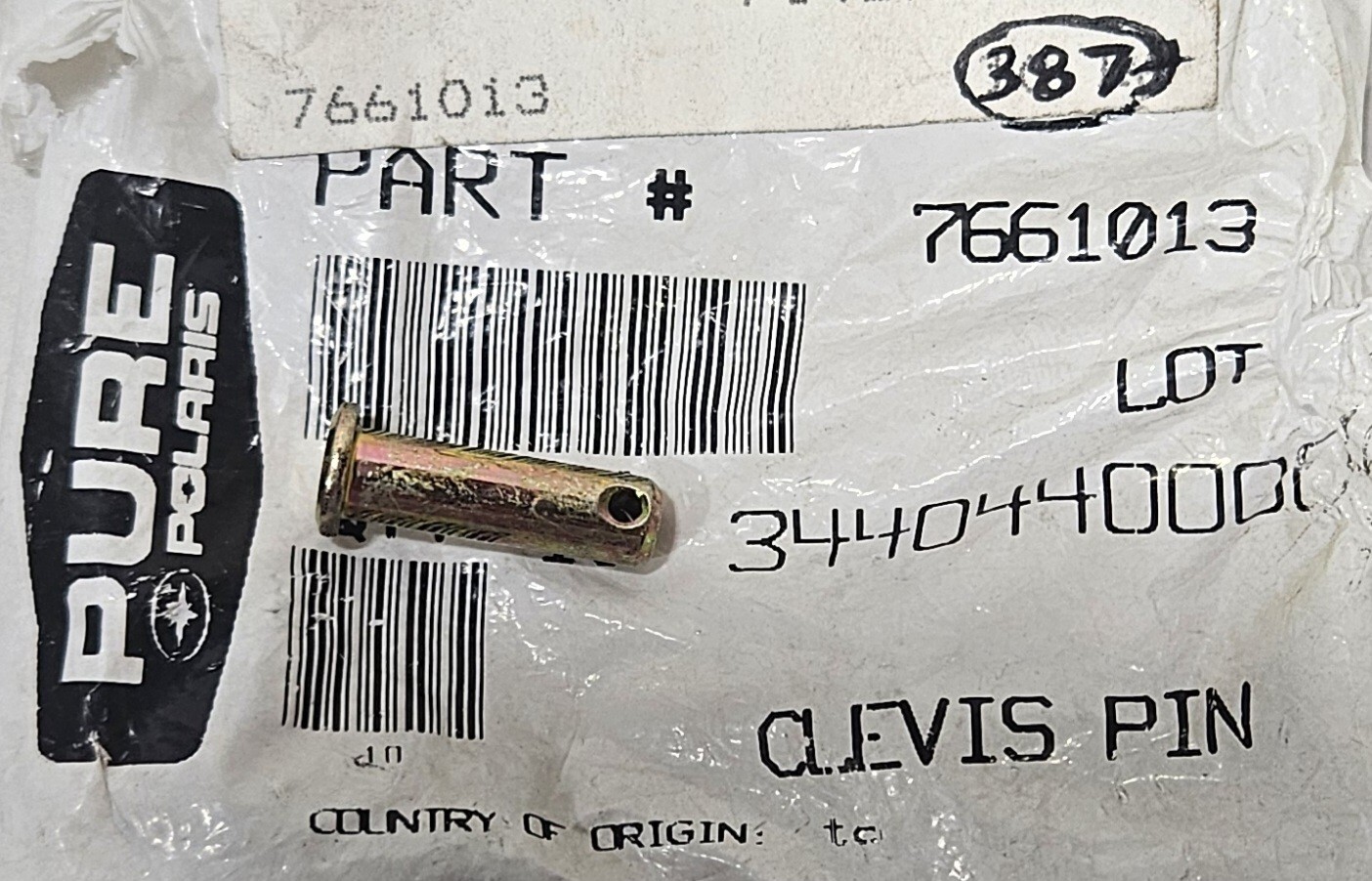 1 NEW Genuine Polaris Quad ATV Brake Pedal Lever Clevis Pin Part OEM 7661013 NOS