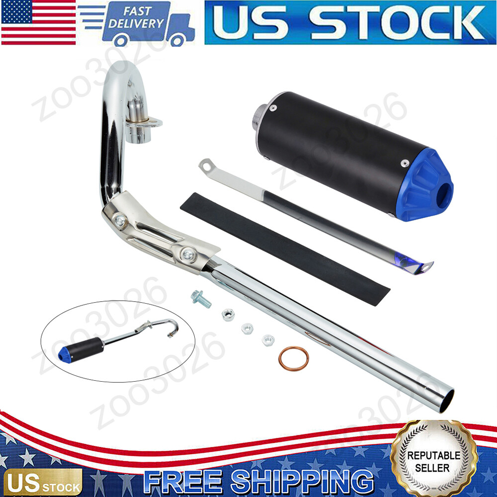 Blue 28mm Muffler Exhaust Pipe Fit For Honda Quad Dirt Pit Bike For Honda CRF50