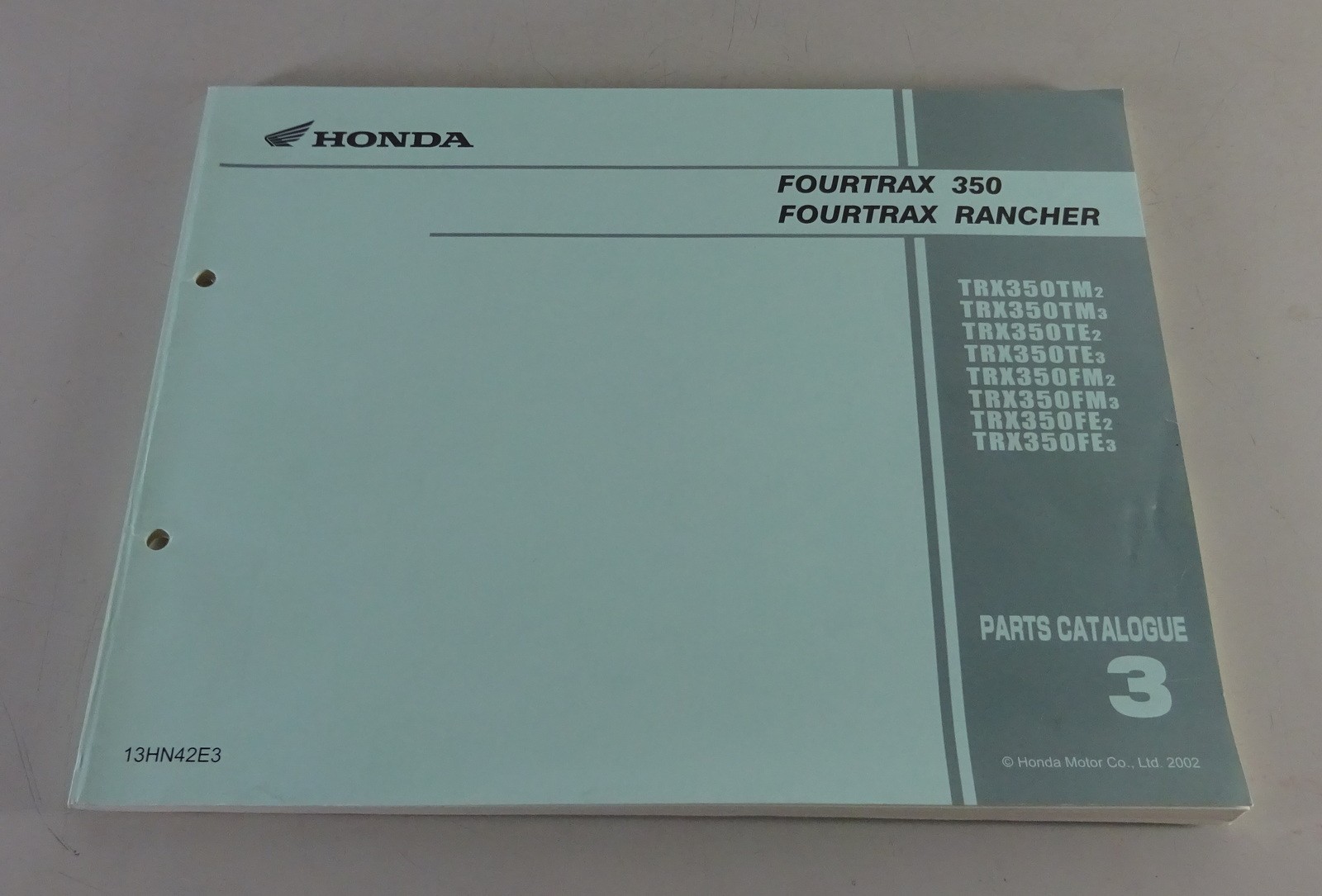 Parts Catalogue Honda Quad Fourtrax Rancher 350 Stand 04/2001