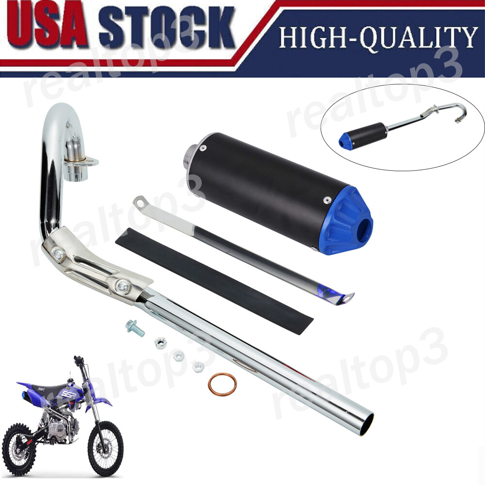 High Performance 28mm Muffler Exhaust Pipe Fit For Honda Quad Dirt Pit Bike Blue