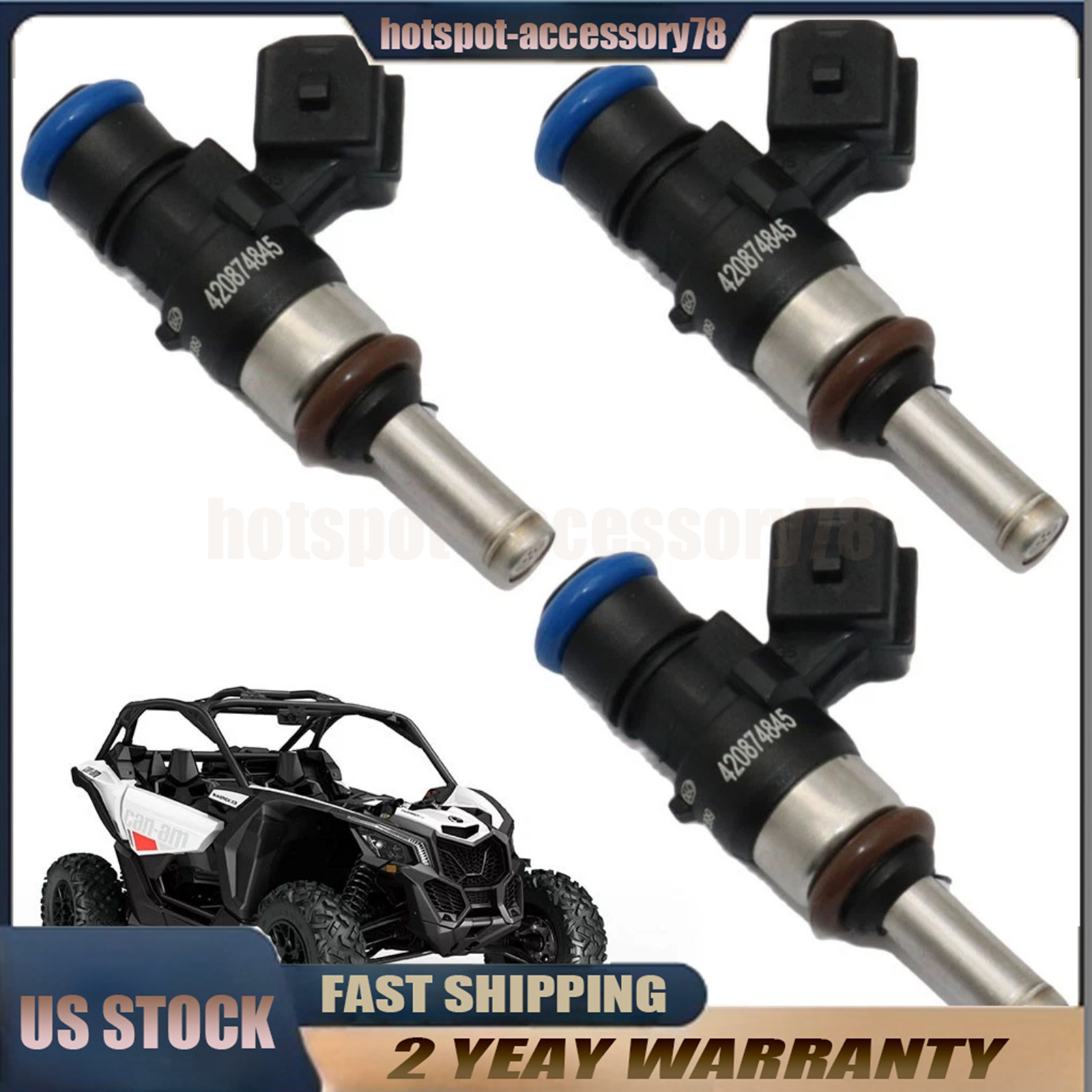 3Pcs Fuel Injectors For 2017-2022 Can-Am Maverick X3 Max/Max R/R Turbo 420874845
