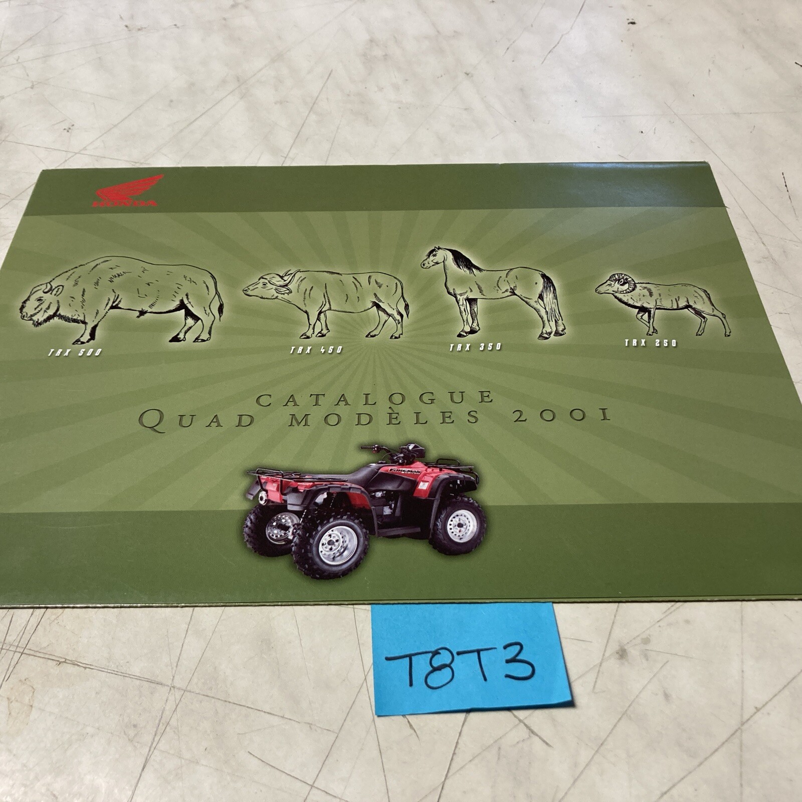 Honda Quad 2001 TRX 500 450 350 250 Prospectus Brochure Catalogue