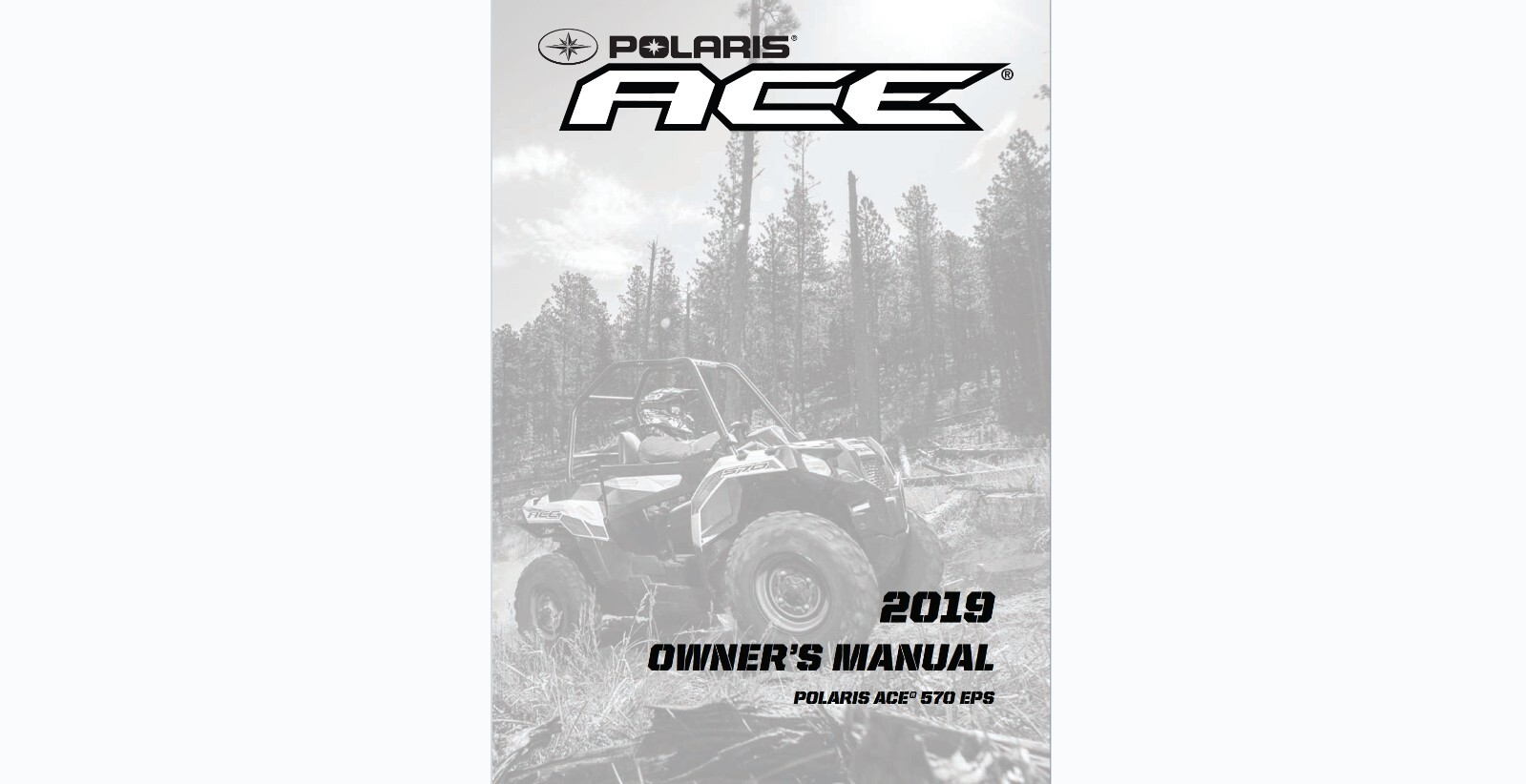 2019 Polaris ACE 570 EPS ATV Maintenance and Owner’s manual