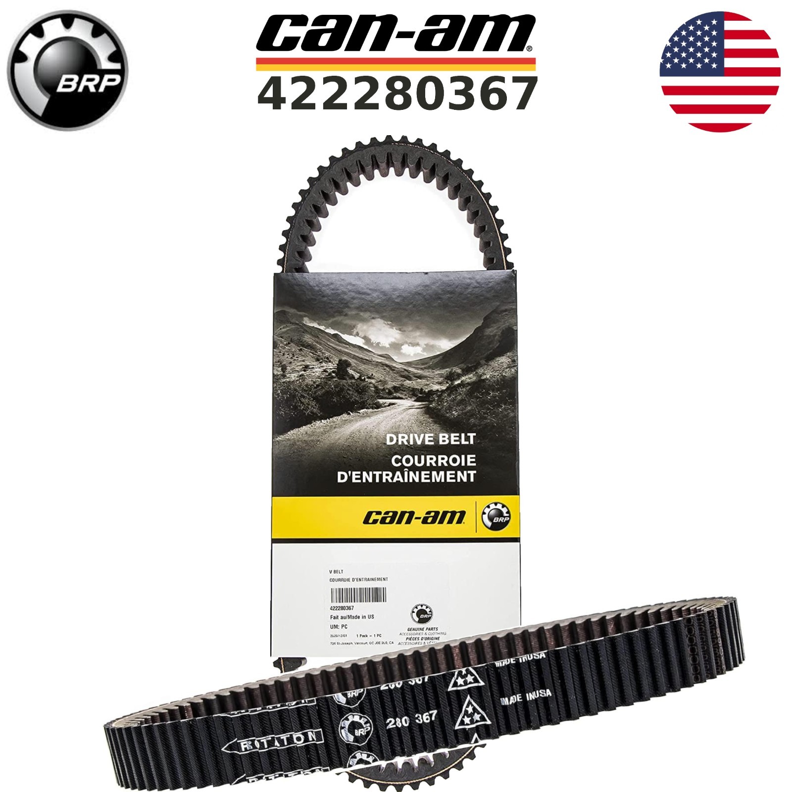 Can-Am 422280367 CVT Drive Belt OEM Maverick 1000 Commander 800 1000 New