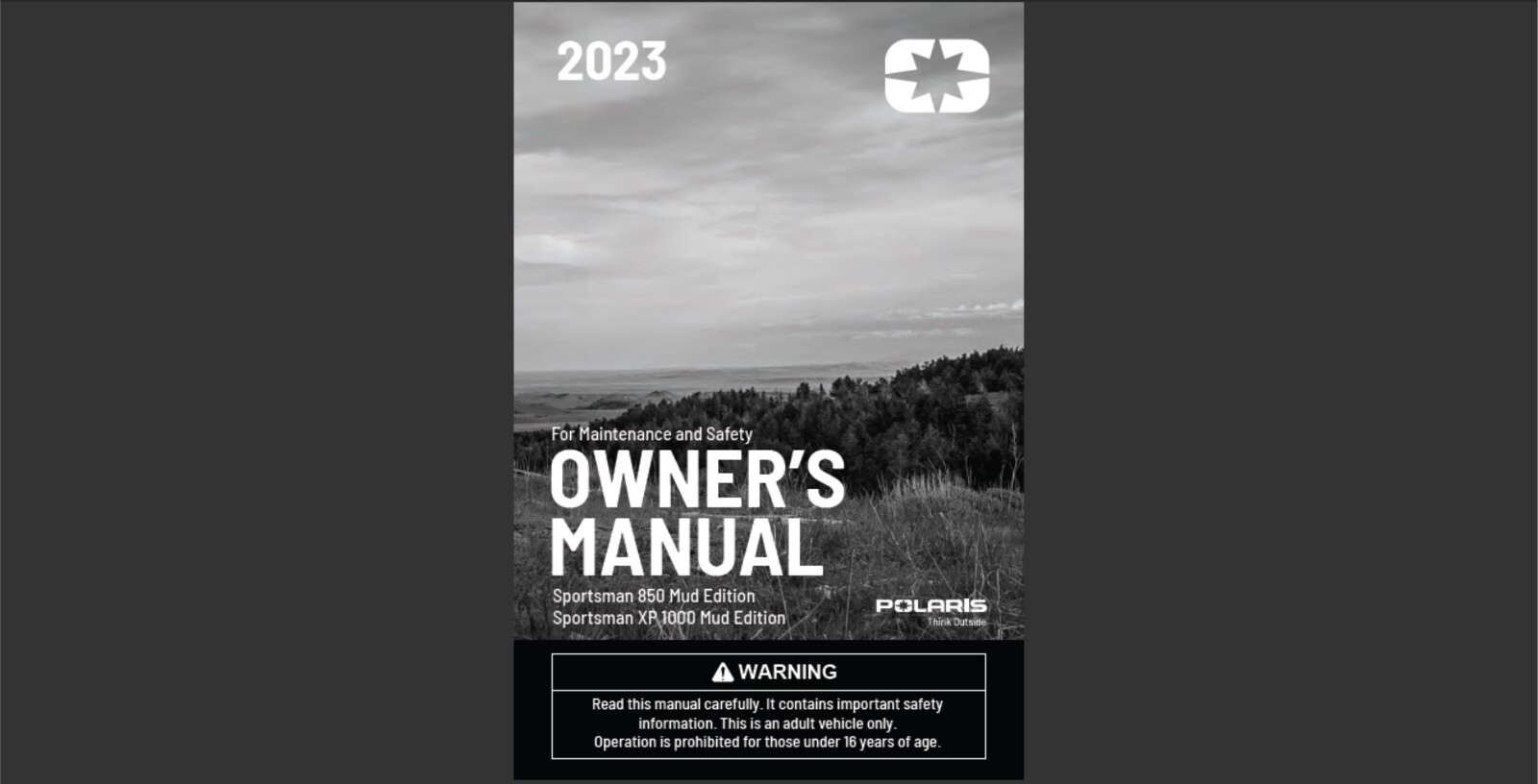 2023 Polaris Sportsman 850 Mud Edition & Sportsman XP 1000 Mud Edition manual