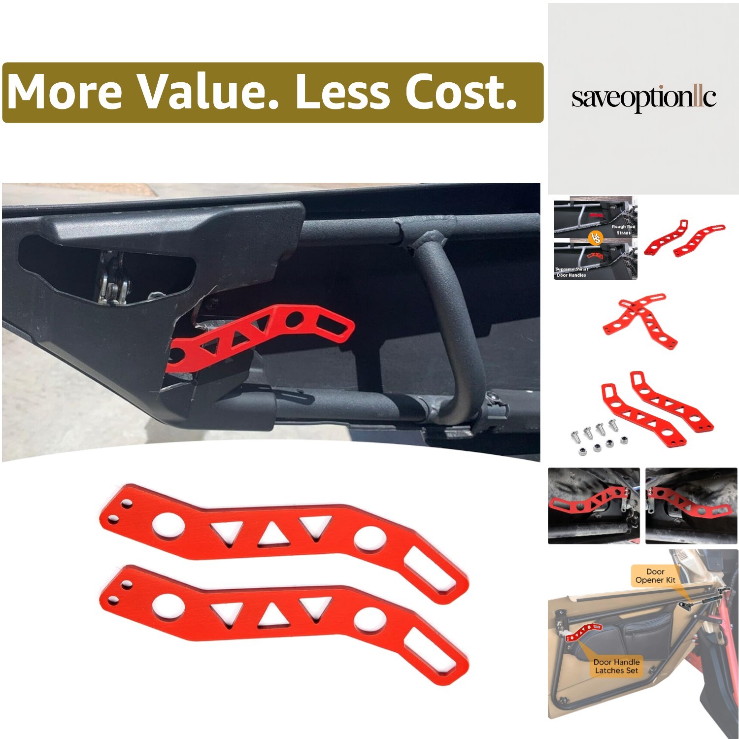 X3 Door Handle Latches Kit Red Left & Right Compatible with Can am Maverick X…