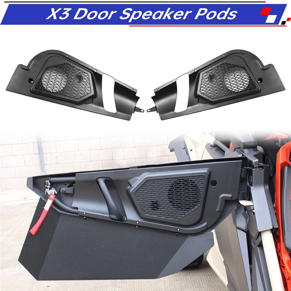 LH&RH 6.5″ Door Speaker Pods Bracket Compatible with Can Am Maverick X3 2017-23