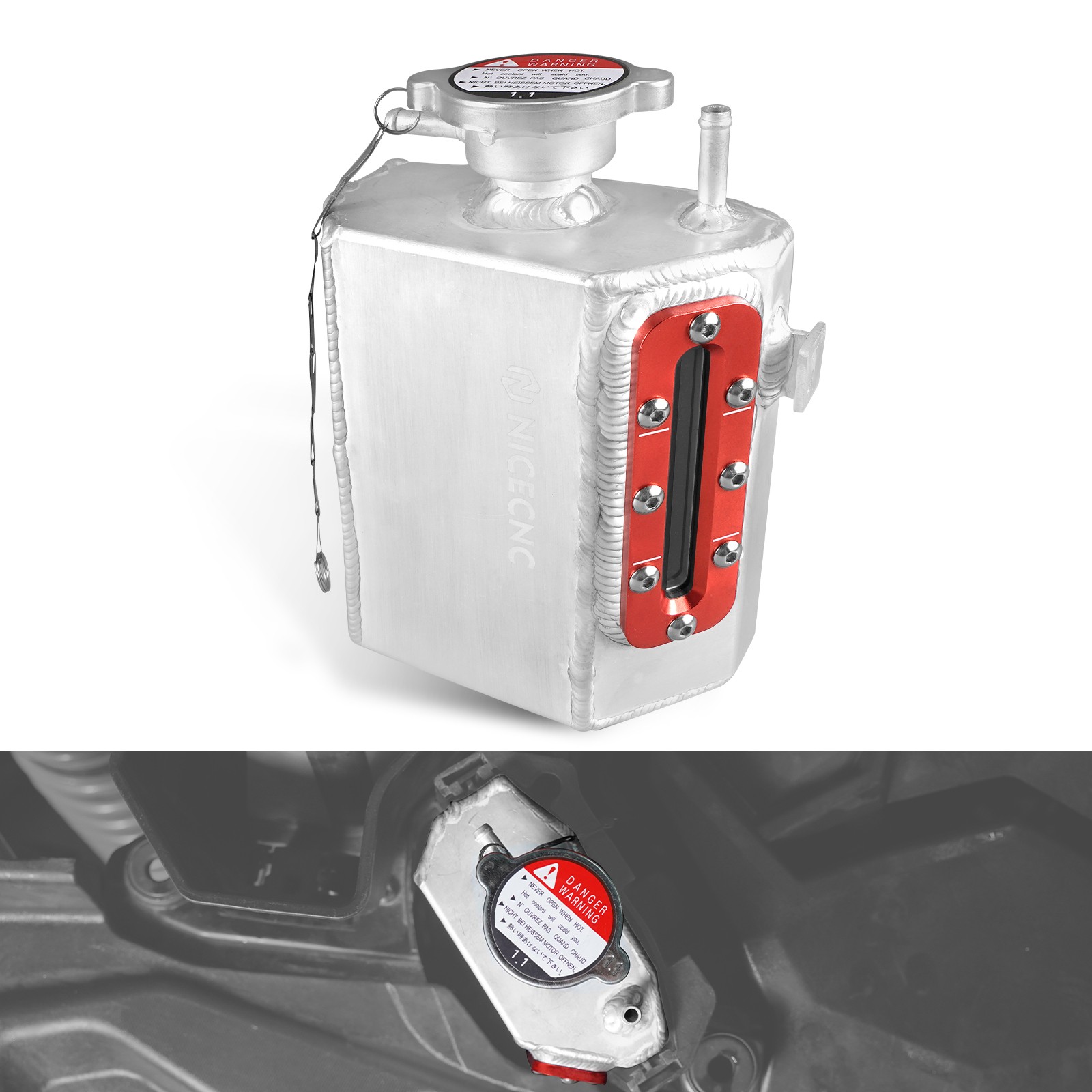 Radiator Coolant Tank Reservoir Bottle For Can-Am Maverick X3 Max R RR 2017-2023