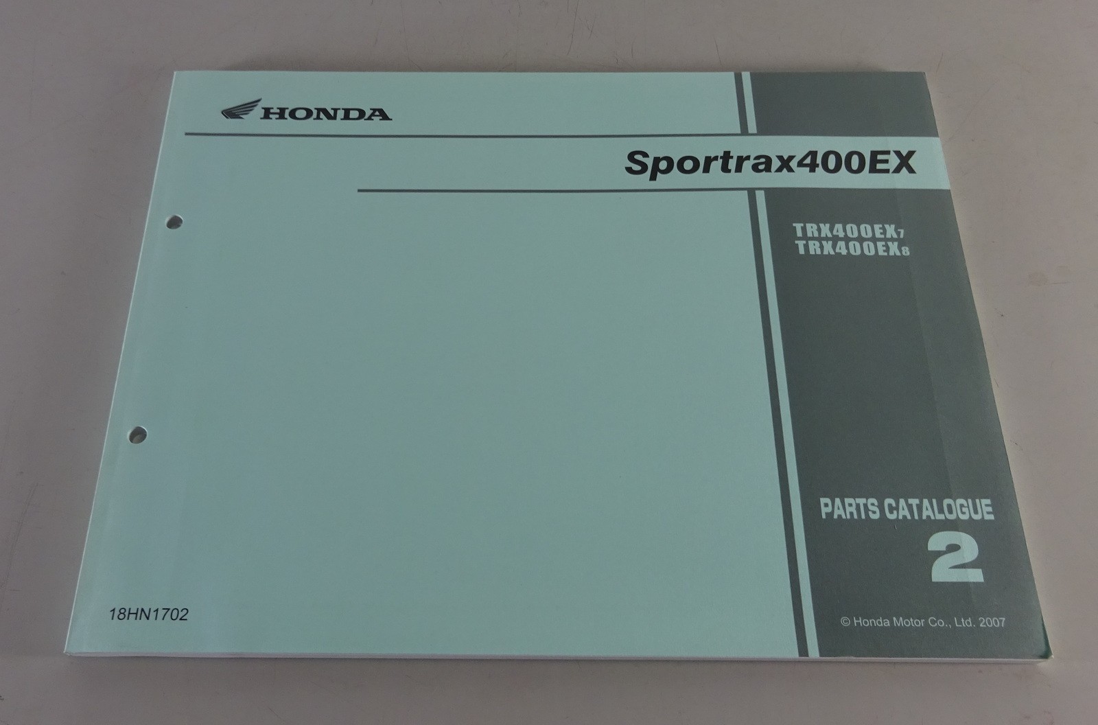Parts Catalogue Honda Quad Sportrax 400 EX Stand 06/2006