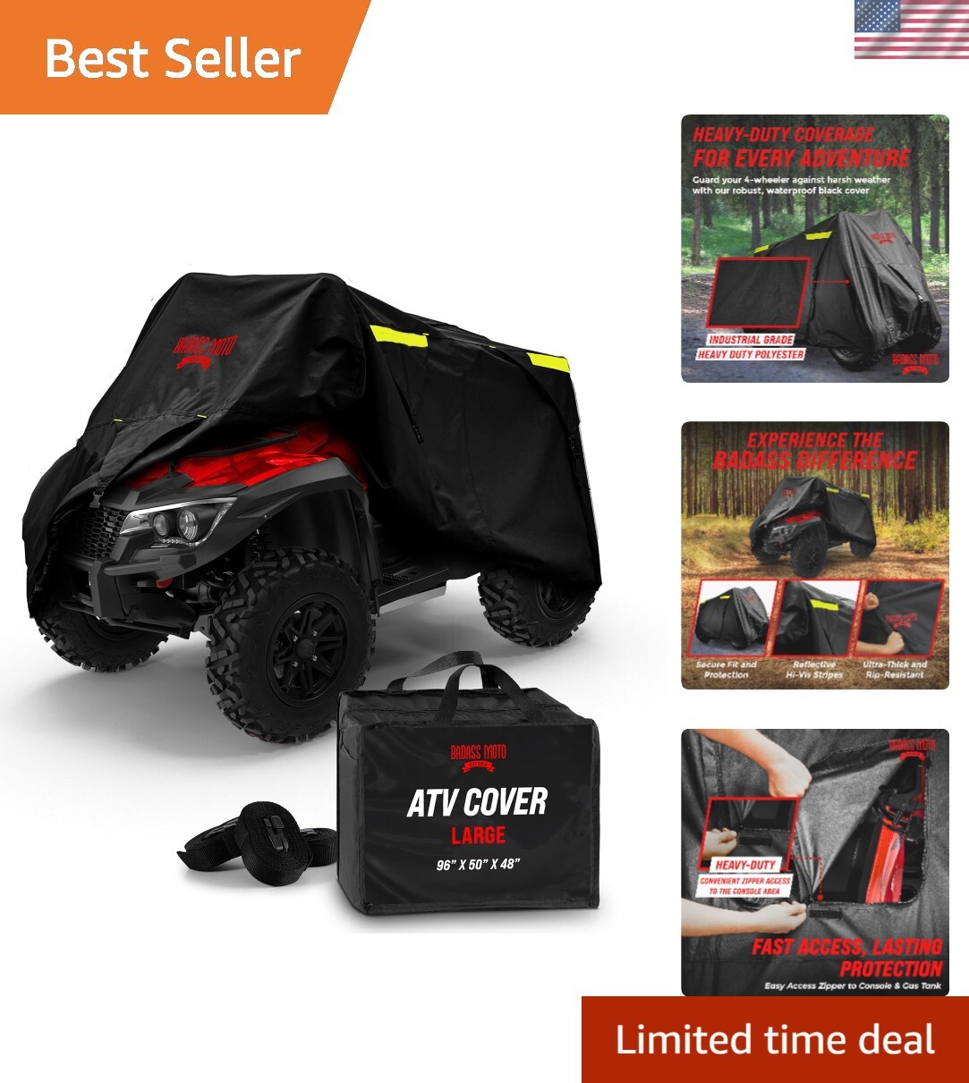 ATV Covers Waterproof Outdoor Heavy Duty, Rip-Resistant, Night-Reflective Qua…