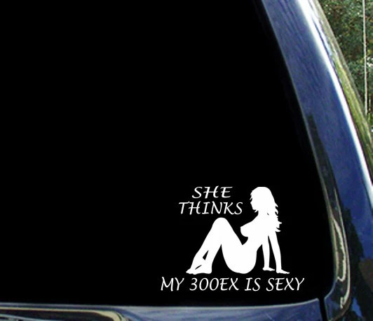 She thinks my 300ex is sexy / funny honda quad atv window sticker / decal