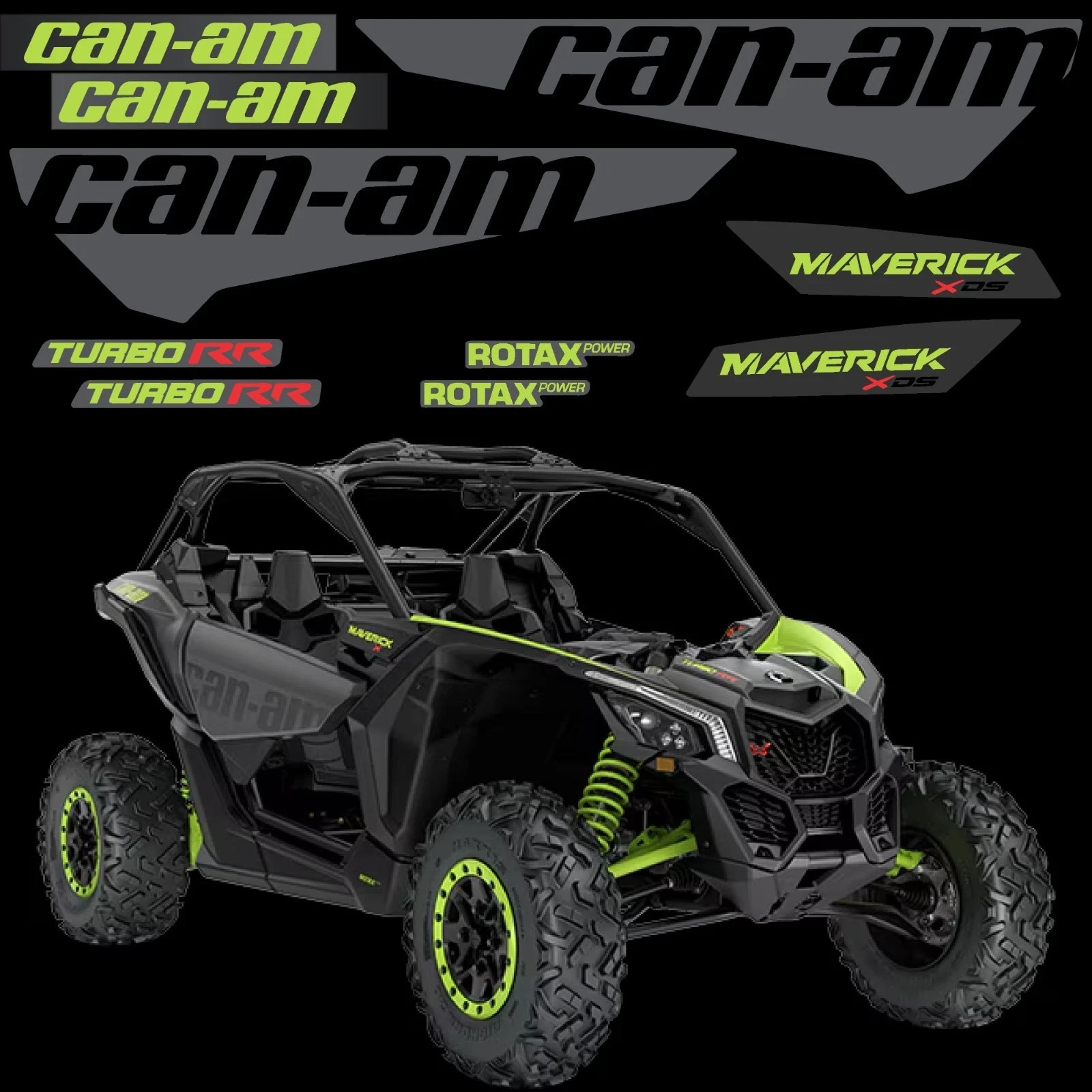 UTV Graphics Decals Stickers for Can-Am Maverick XDS – Turbo RR – 2UP