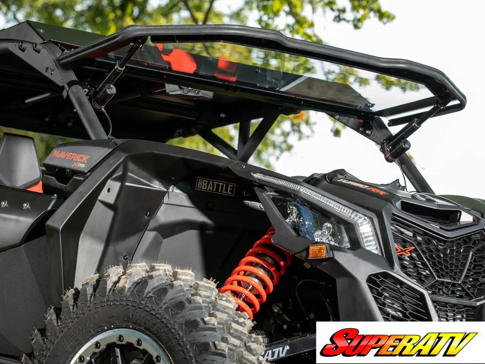 SuperATV MaxDrive Power Flip Windshield Can Am Maverick X3 2017+ Max X DS RS RC