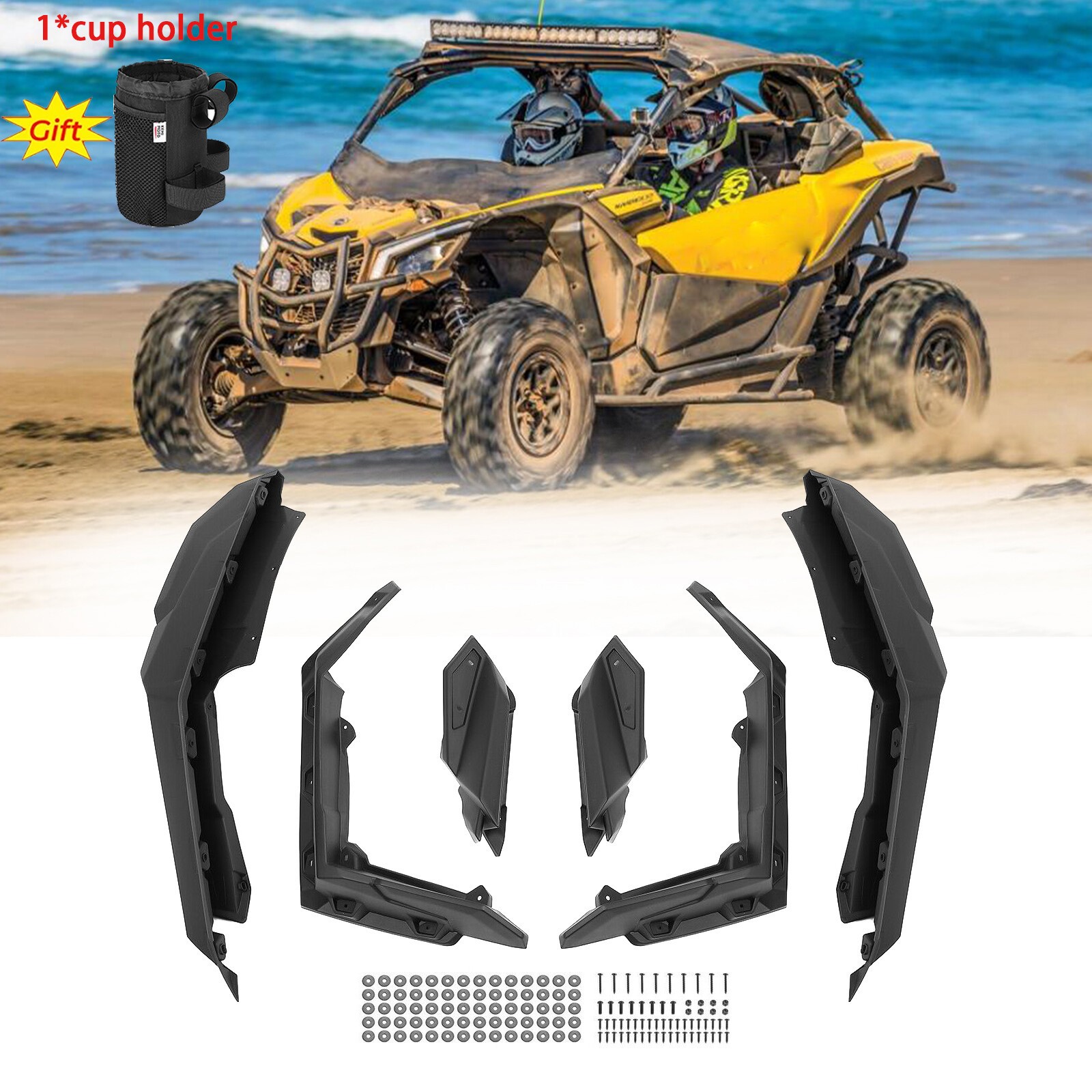Front + Rear Fender Flares For Can Am Maverick X3 / MAX Turbo R RR 2017-2026