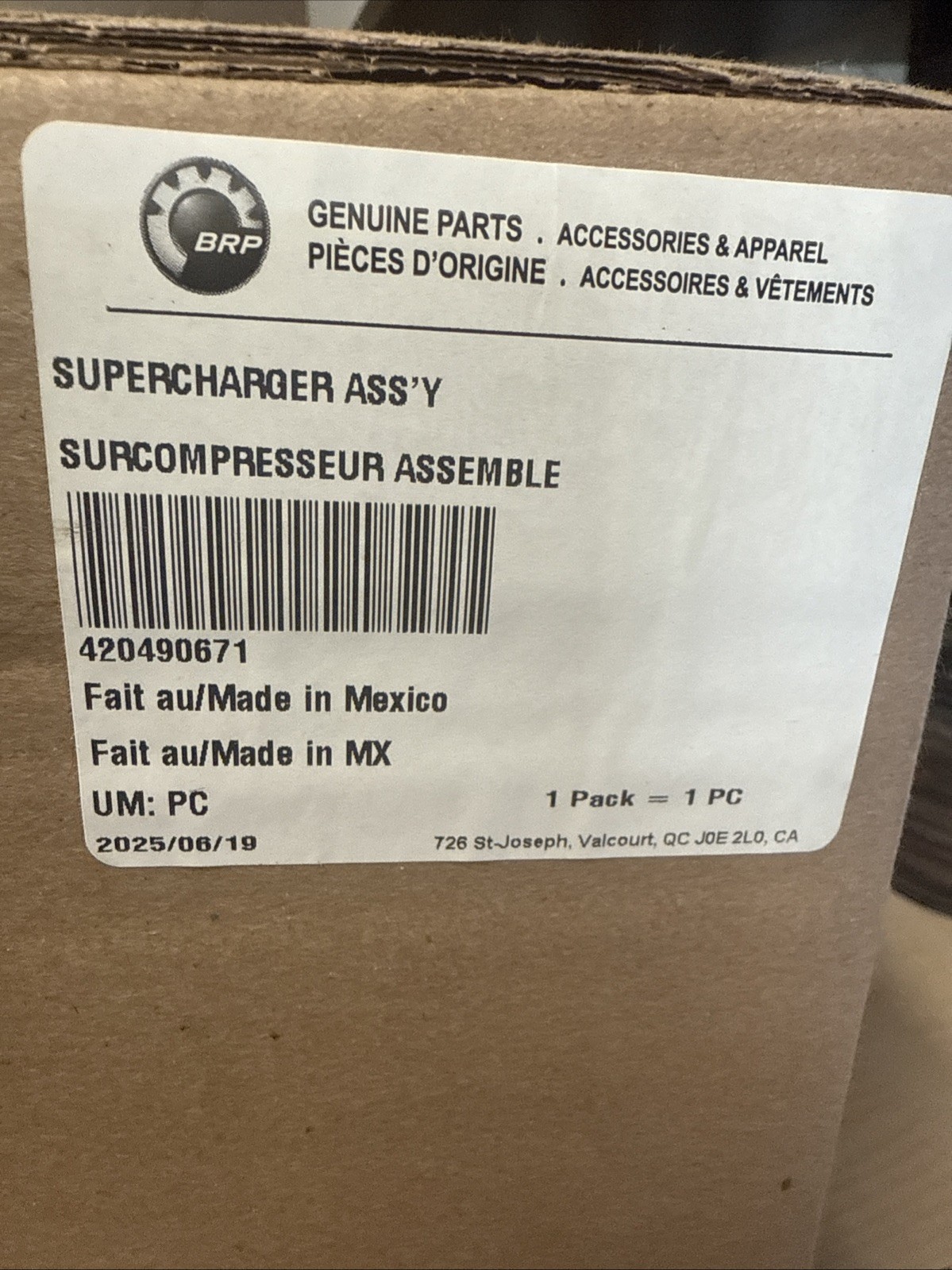 GENUINE CAN-AM OEM SUPERCHARGER ASS’Y 420490671