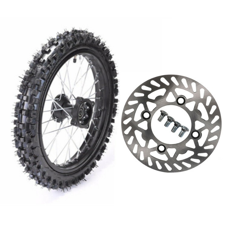 Front Wheel 70/100-17 Tire Rim Rotor For Apollo Dirt Bike Honda Quad 110cc 150cc