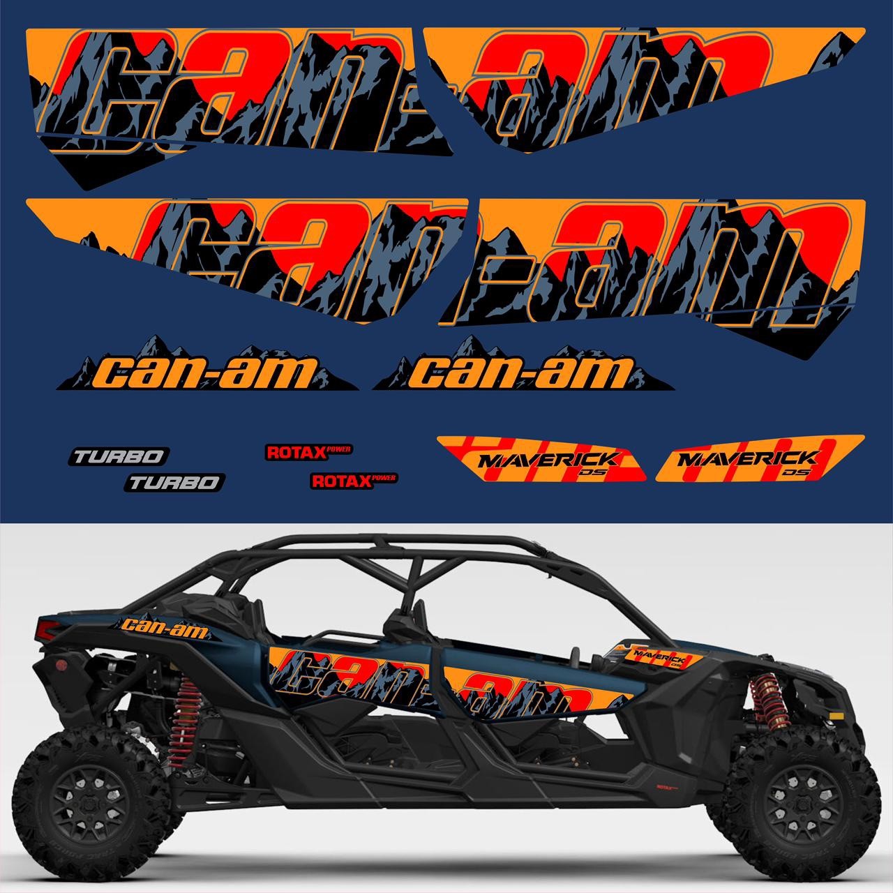 Can-am Maverick x3 DS Turbo 2026 4up UTV Decals Stickers Set Graphics Kit