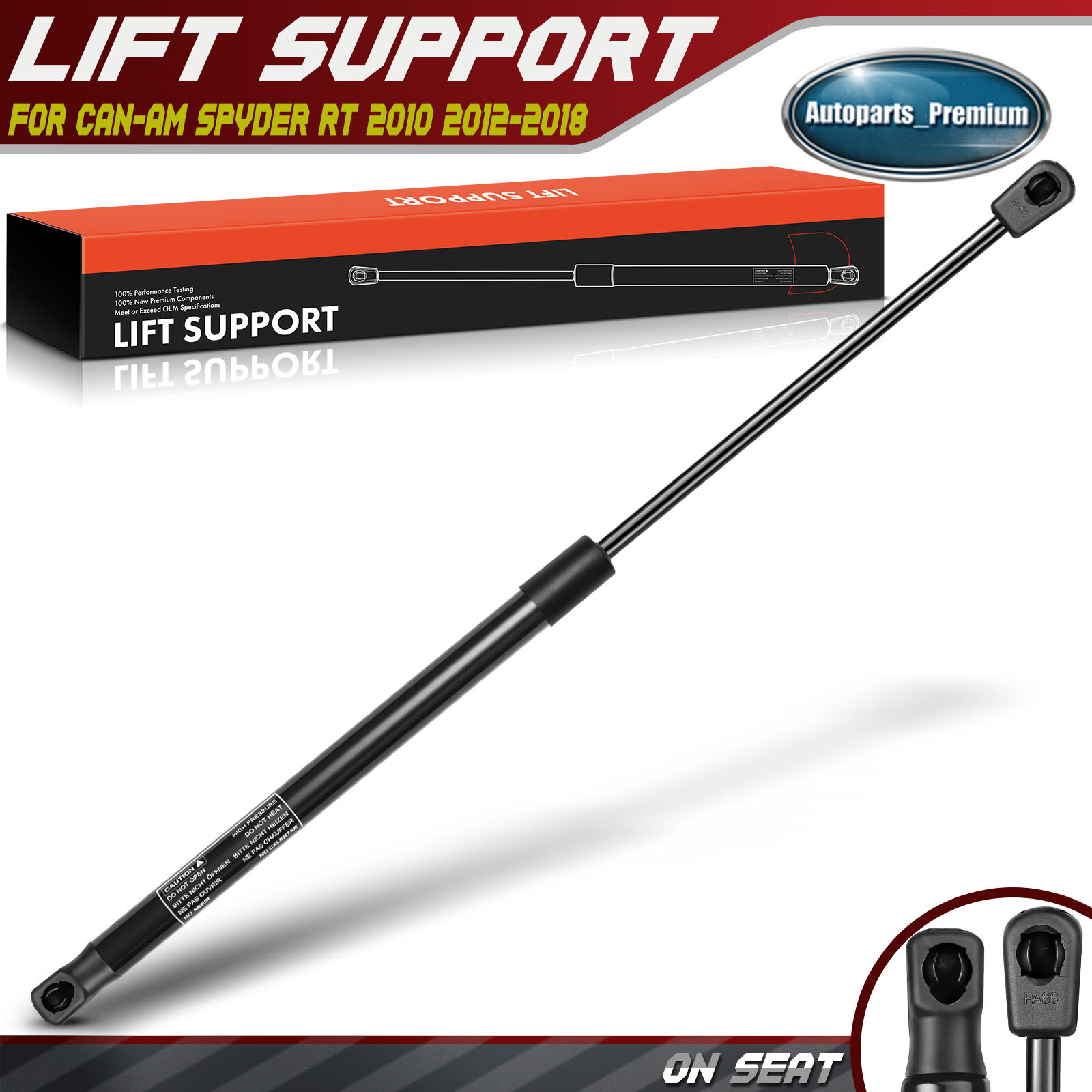 Seat Lift Support Shock Strut for Can-Am Spyder RT 2010 2012-2018 C1627695 Black