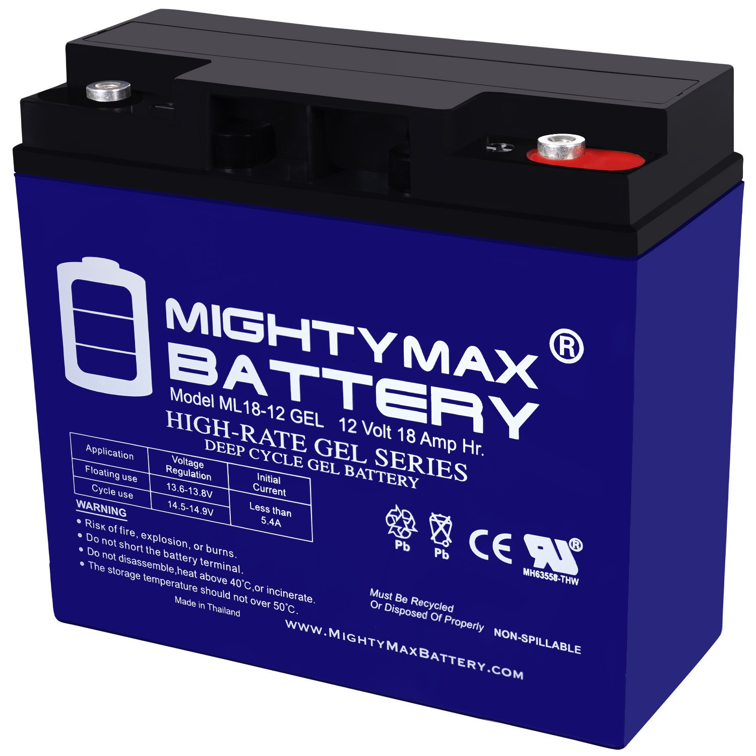 Mighty Max 12V 18AH GEL Battery Replacement for Can-Am 1000 Maverick 2013-2016
