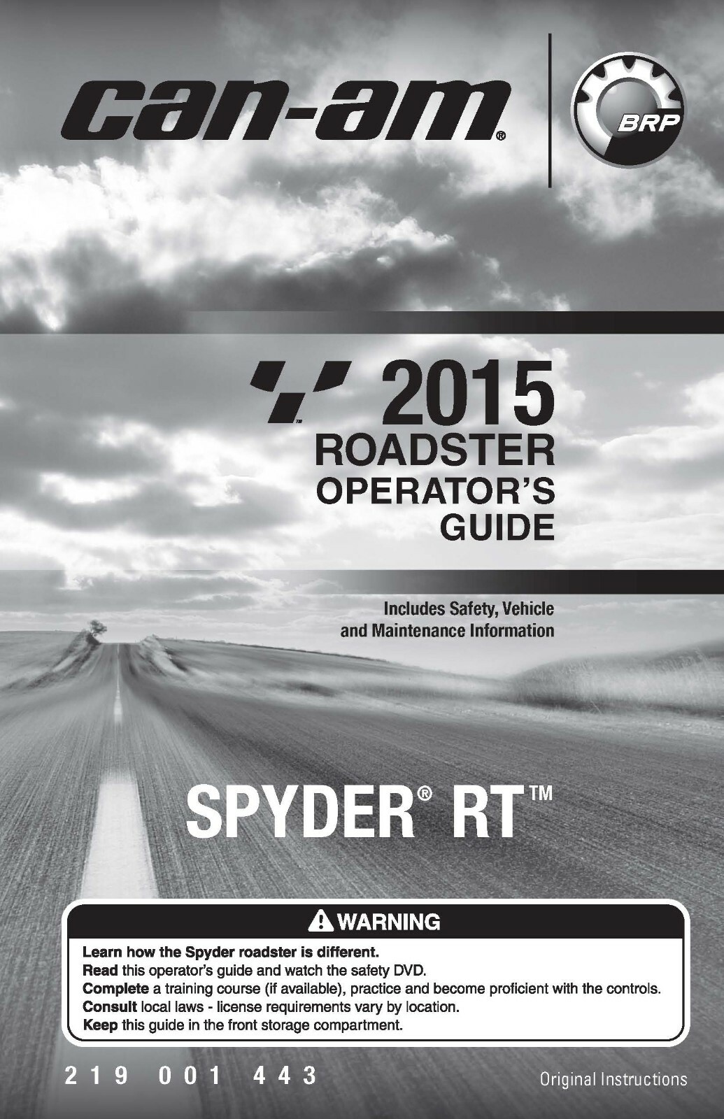 Can Am Owners Manual 2015 SPYDER RT