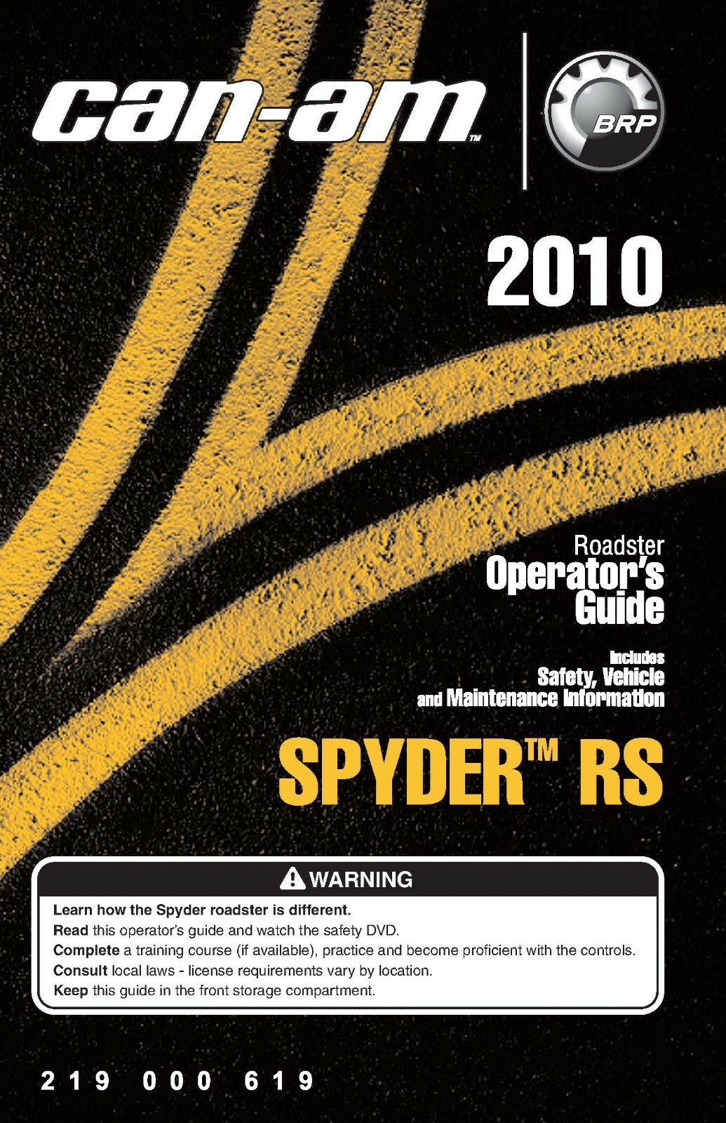 Can-Am Owners Manual 2010 SPYDER RS.