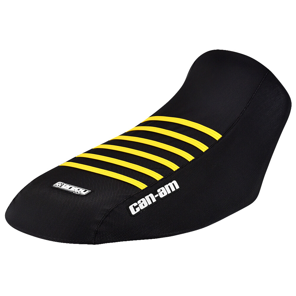 Can Am Renegade Gripper Seat Cover  GEN 2   2012 -2022 BLK / YELLOW RIBS  #294