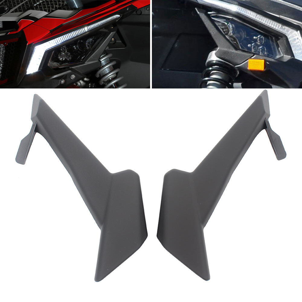Black Left & Right Front Headlight Cover Trim for Can Am Maverick X3 2017-2023