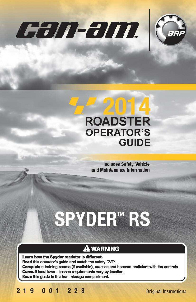 Can Am Owners Manual Book 2014 SPYDER RS